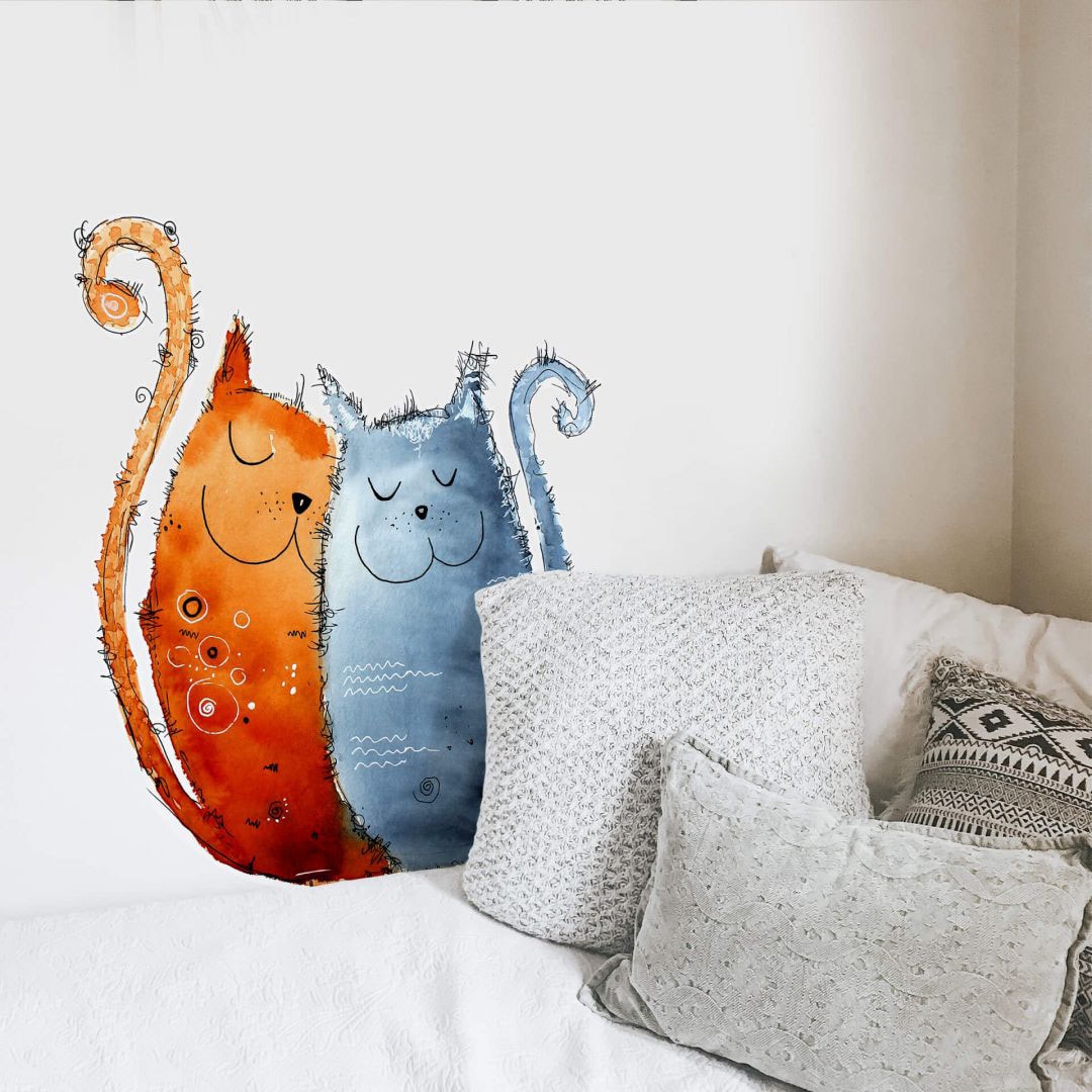 Wall-Art Wandtattoo »Lebensfreude - Verliebte Katzen«, (1 St.) bequem  bestellen | Wandtattoos