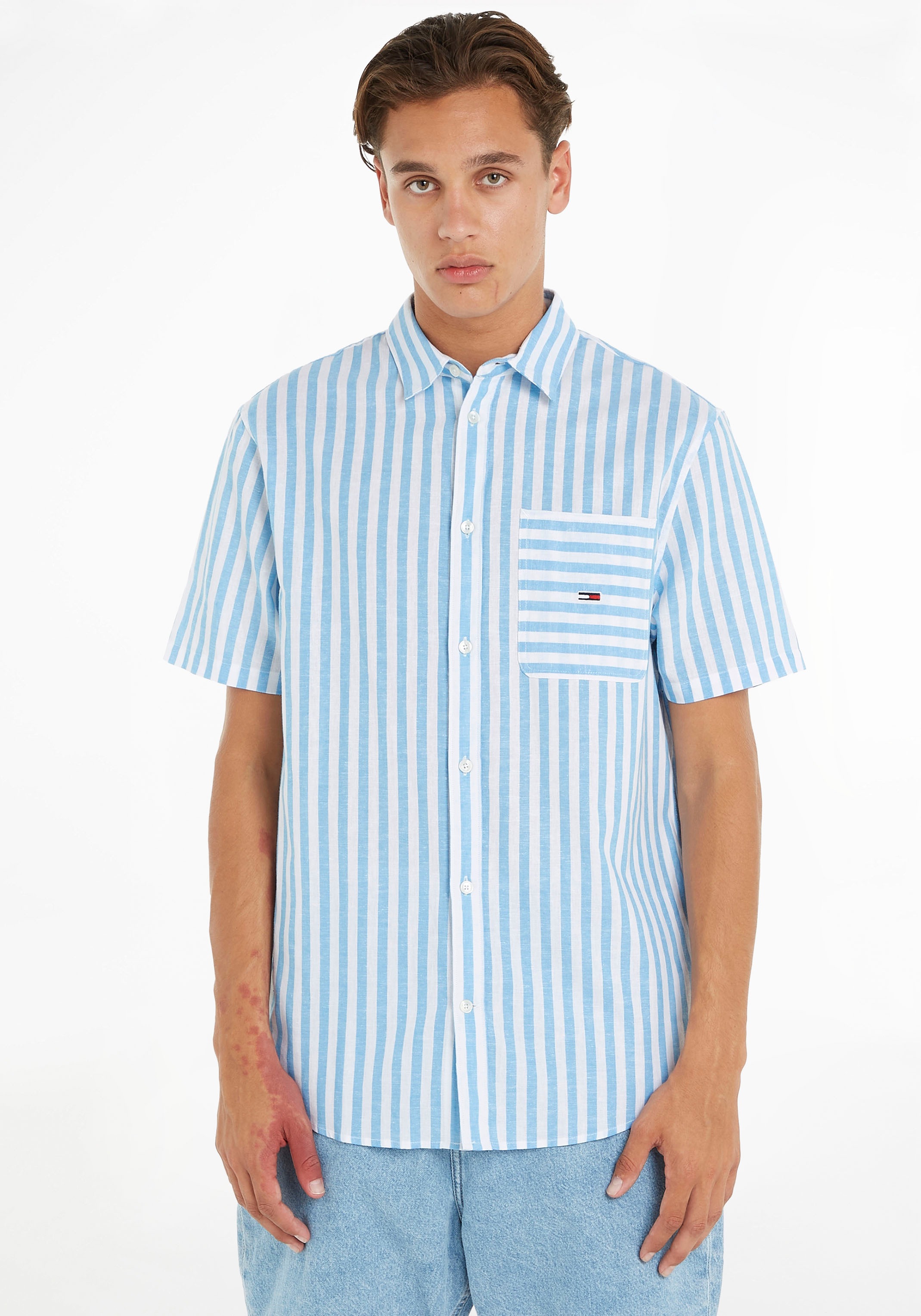 Tommy Jeans Leinenhemd »TJM RLX SS STRIPE LINEN SHIRT«, in gestreifter Optik kaufen