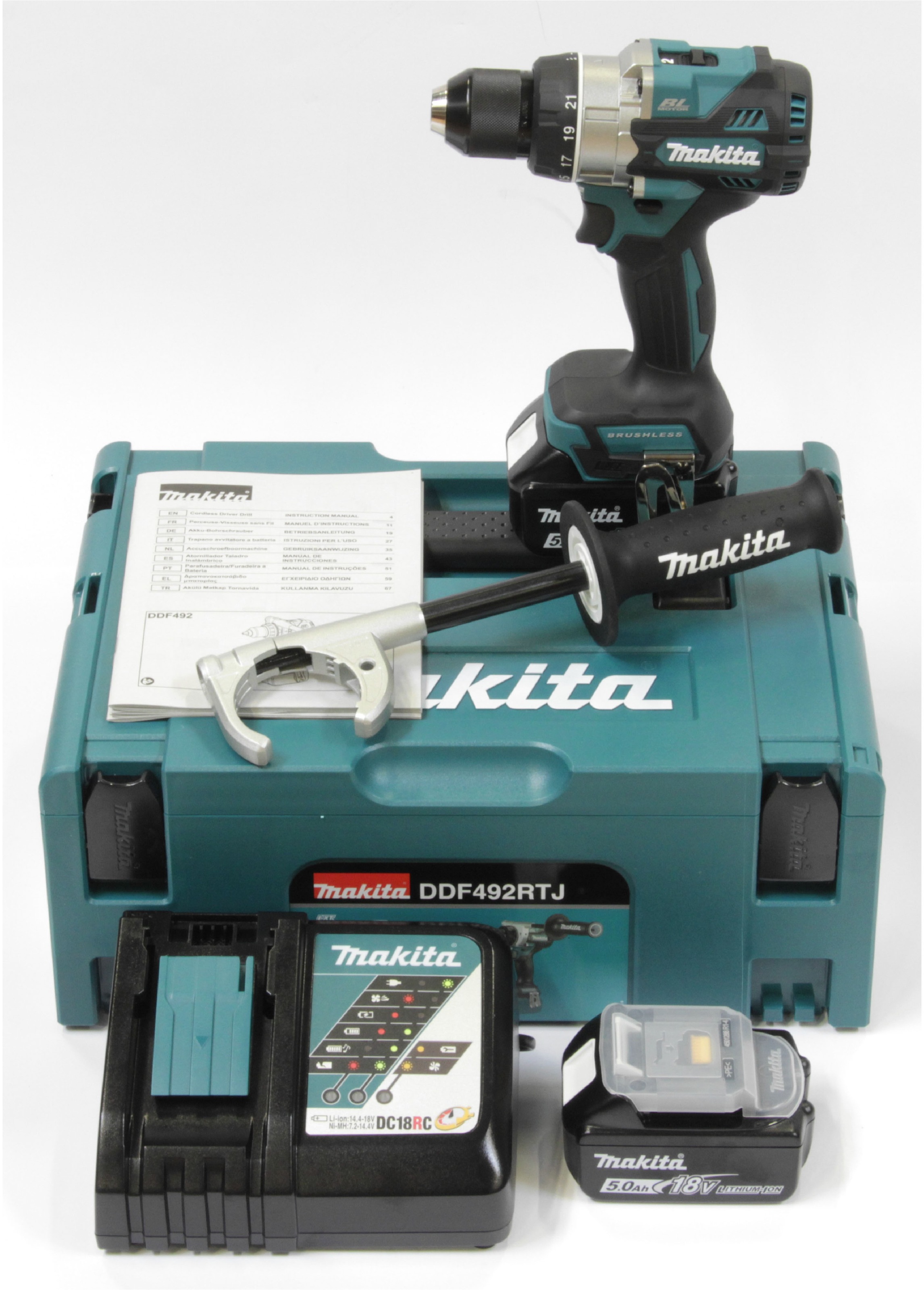 Makita Akku-Bohrschrauber »DDF492RTJ« Set,  inkl. 2 Akkus und Ladegerät