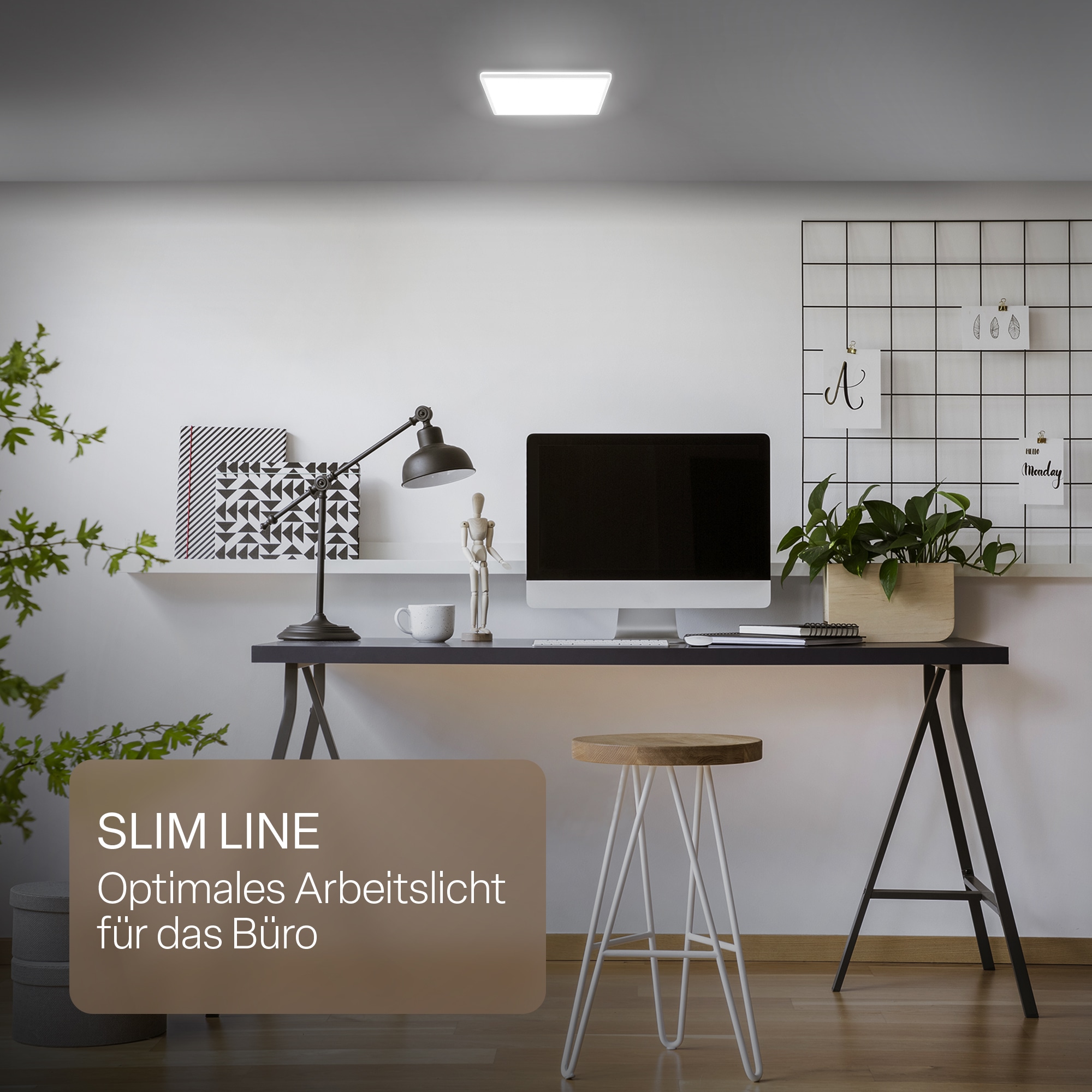 B.K.Licht LED Panel »SHALLOW« LED-Board 1 Stk. Neutralweiß 24x24x3 cm, Badlampe, Badezimmer, Küche, Wohnzimmer