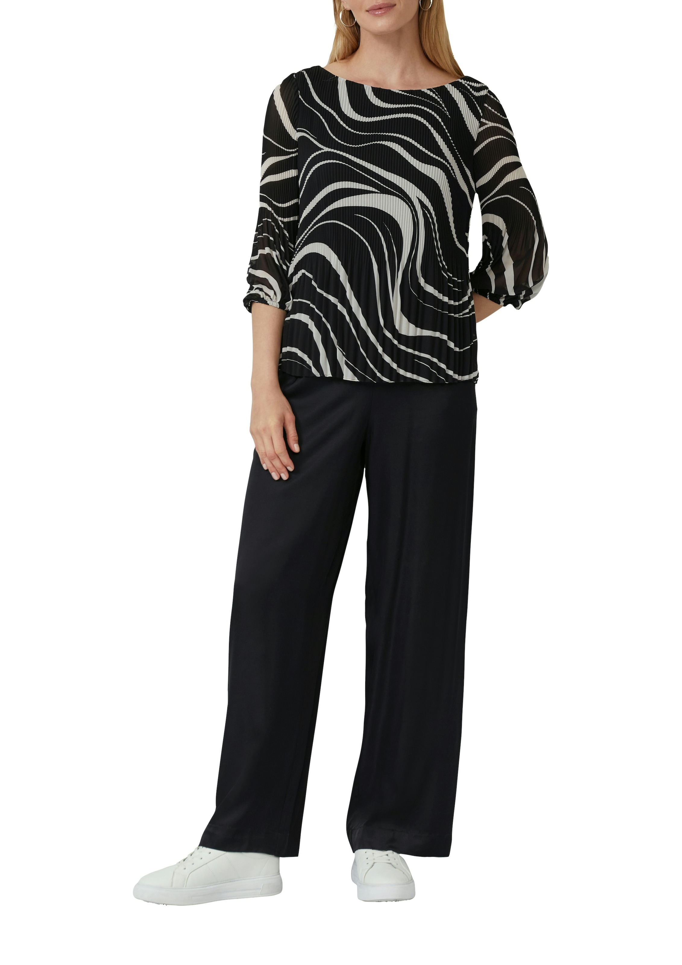 s.Oliver BLACK LABEL Klassische Bluse mit All-Over Print