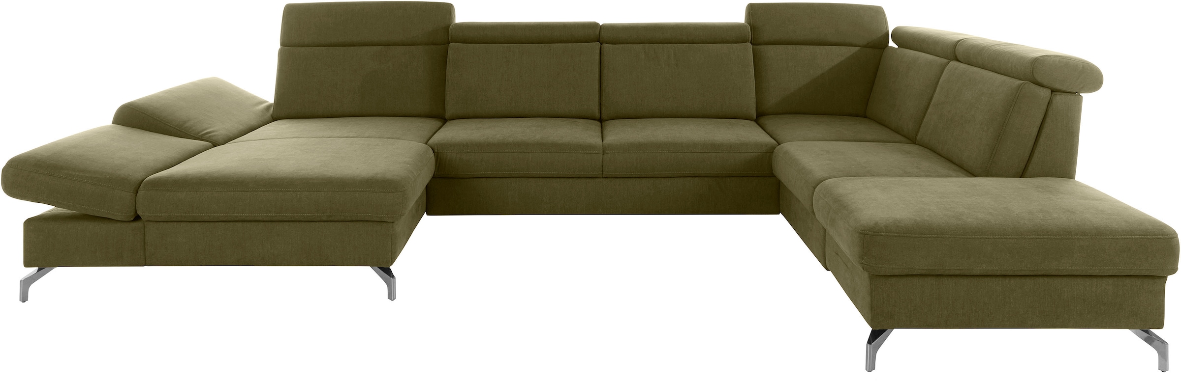 sit&more Wohnlandschaft »Brisbane U-Form« Fußhöhe 12 cm, inklusive Sitztiefen-, Armteil- und Kopfteilverstellung