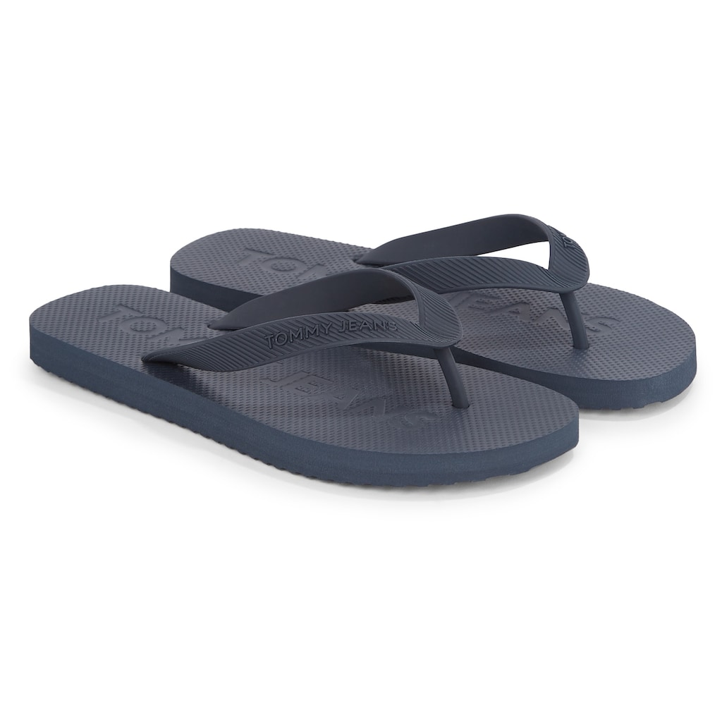 Tommy Jeans Zehentrenner »TJM BEACH FLIP FLOP«, Sommerschuh, Schlappen, Poolslides, Badeschuh, mit Logoprägung