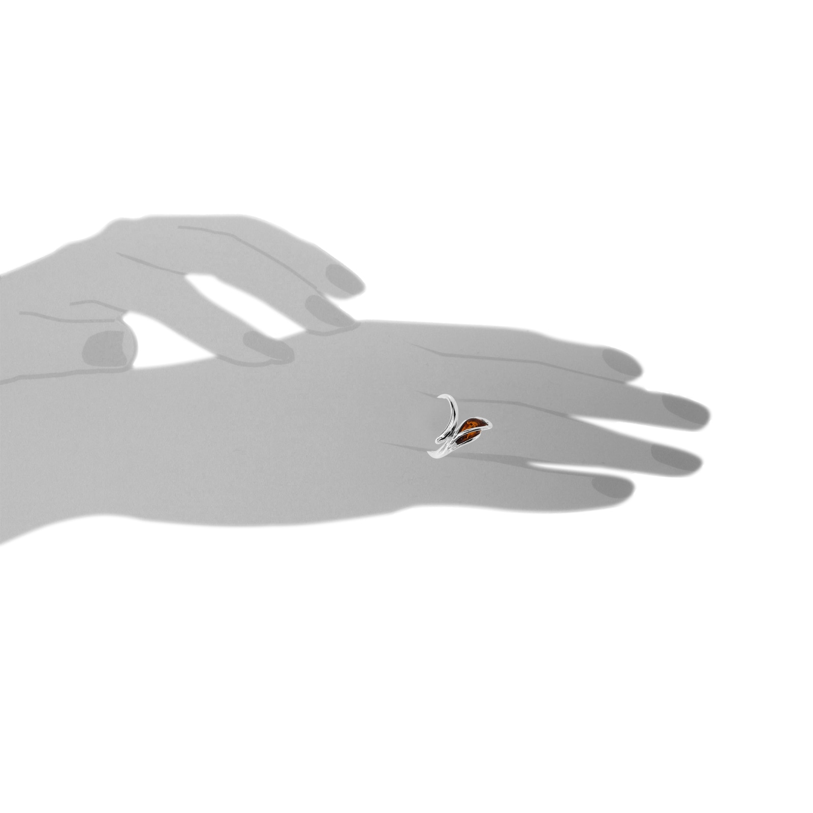 OSTSEE-SCHMUCK Fingerring »- Minna - Silber 925/000 - Bernstein«