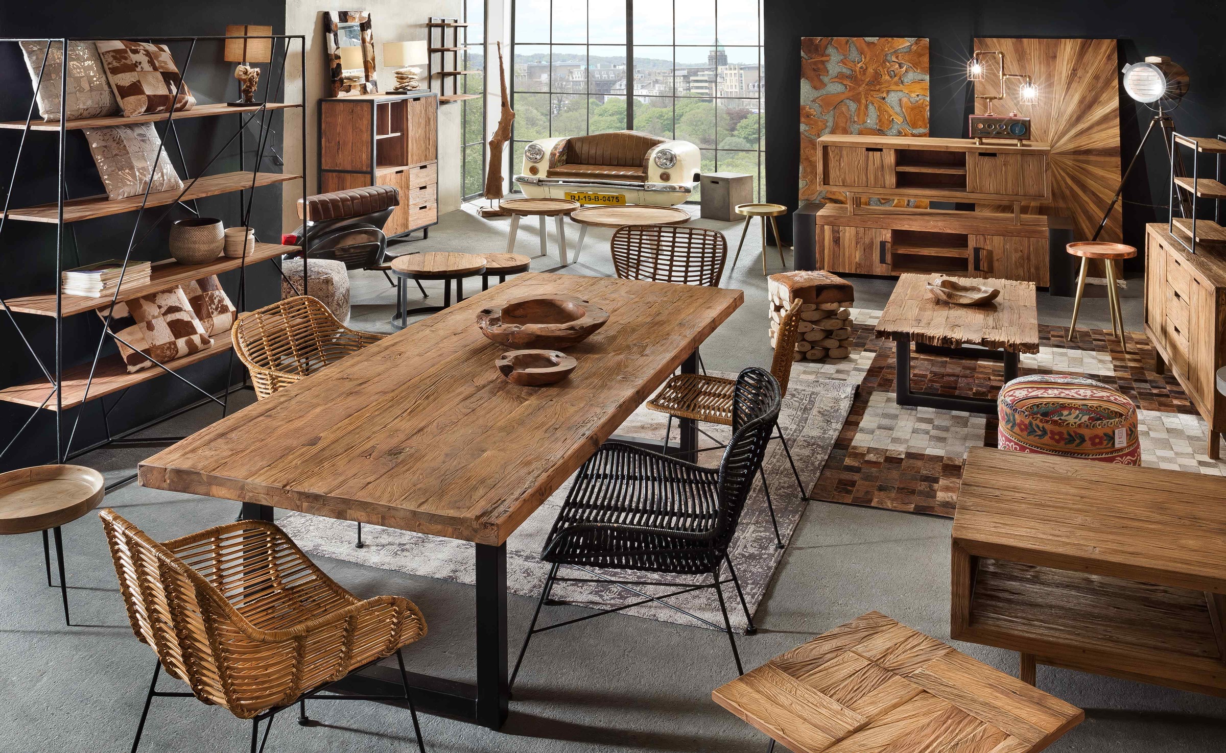 SIT Tischplatte, aus recyceltem Teakholz