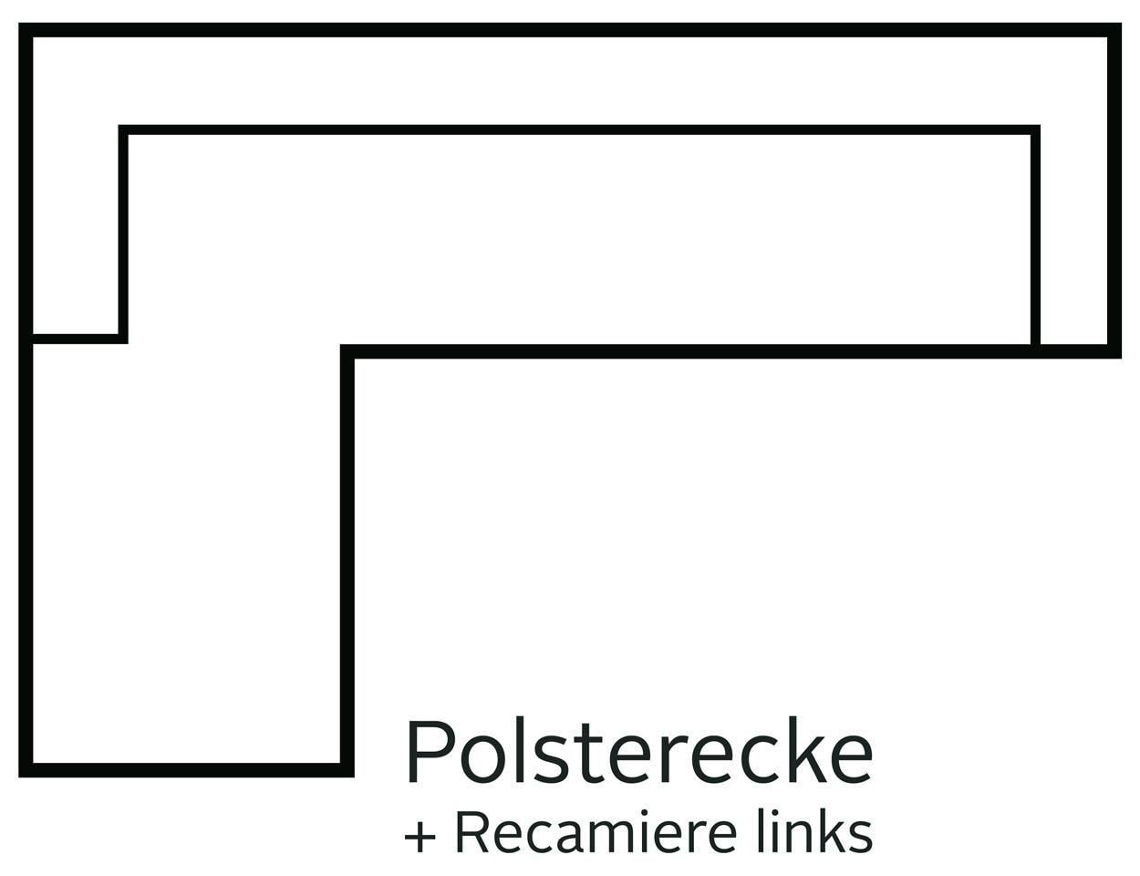 Home affaire Ecksofa »Ida L-Form«, mit Holzfüßen und Armlehnen-Polsterung