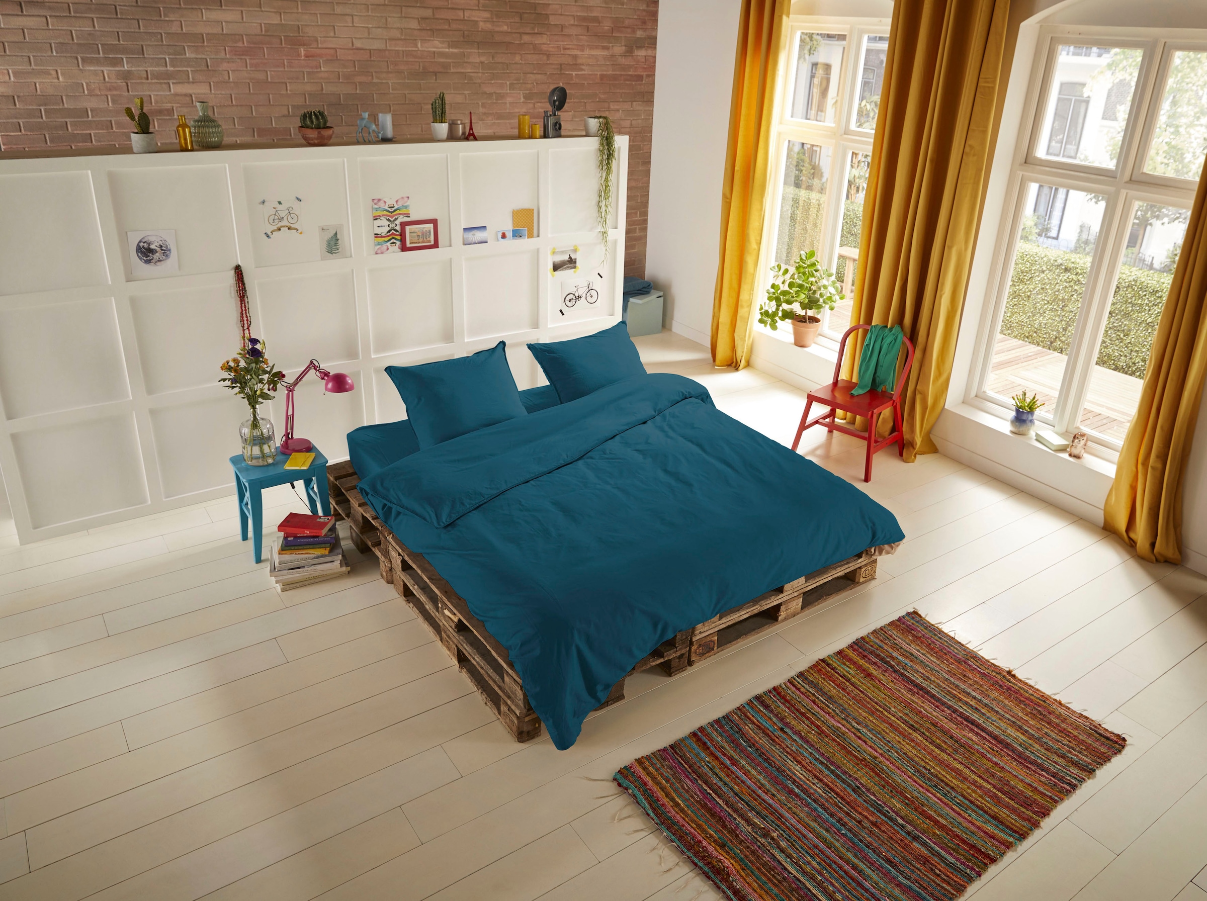 hip Bettwäsche »Hip Uni«, 100% Baumwolle, Mako-Satin, 135x200, Unifarben Weiß, Reißverschluss
