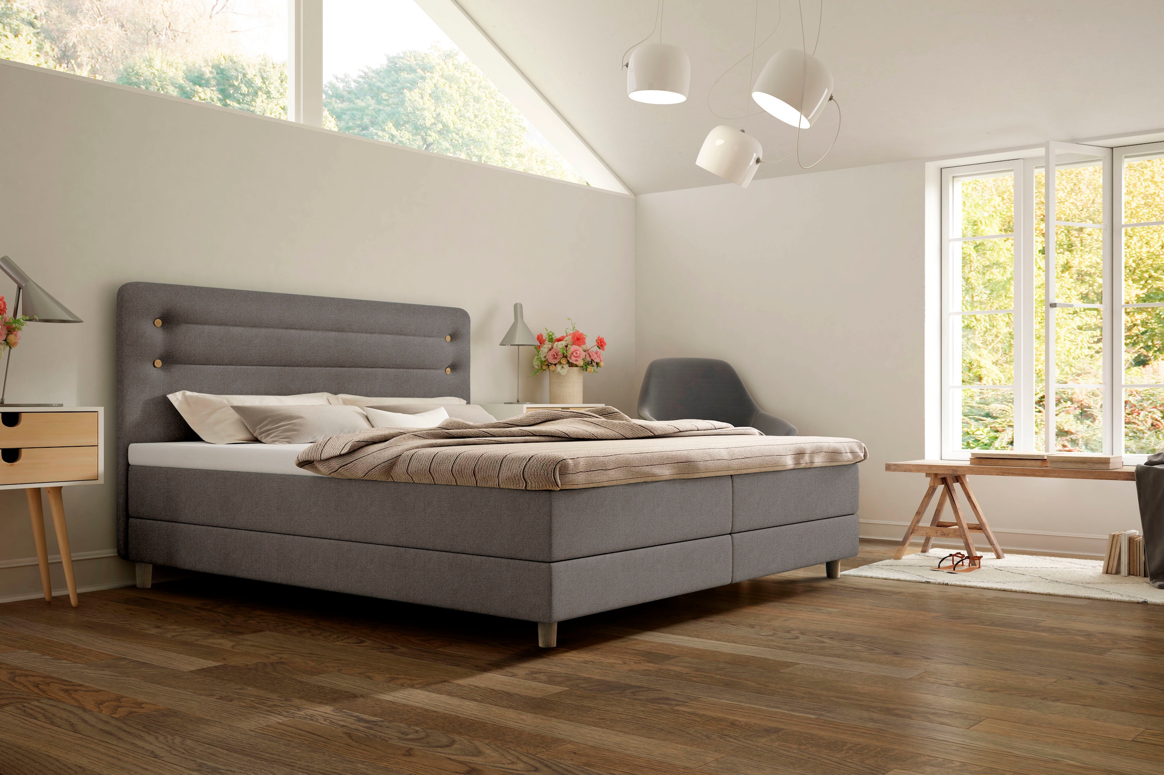 Schlaraffia Boxspringbett »Fidelio«, inkl. BULTEX® Topper, Holzfuß in Eiche