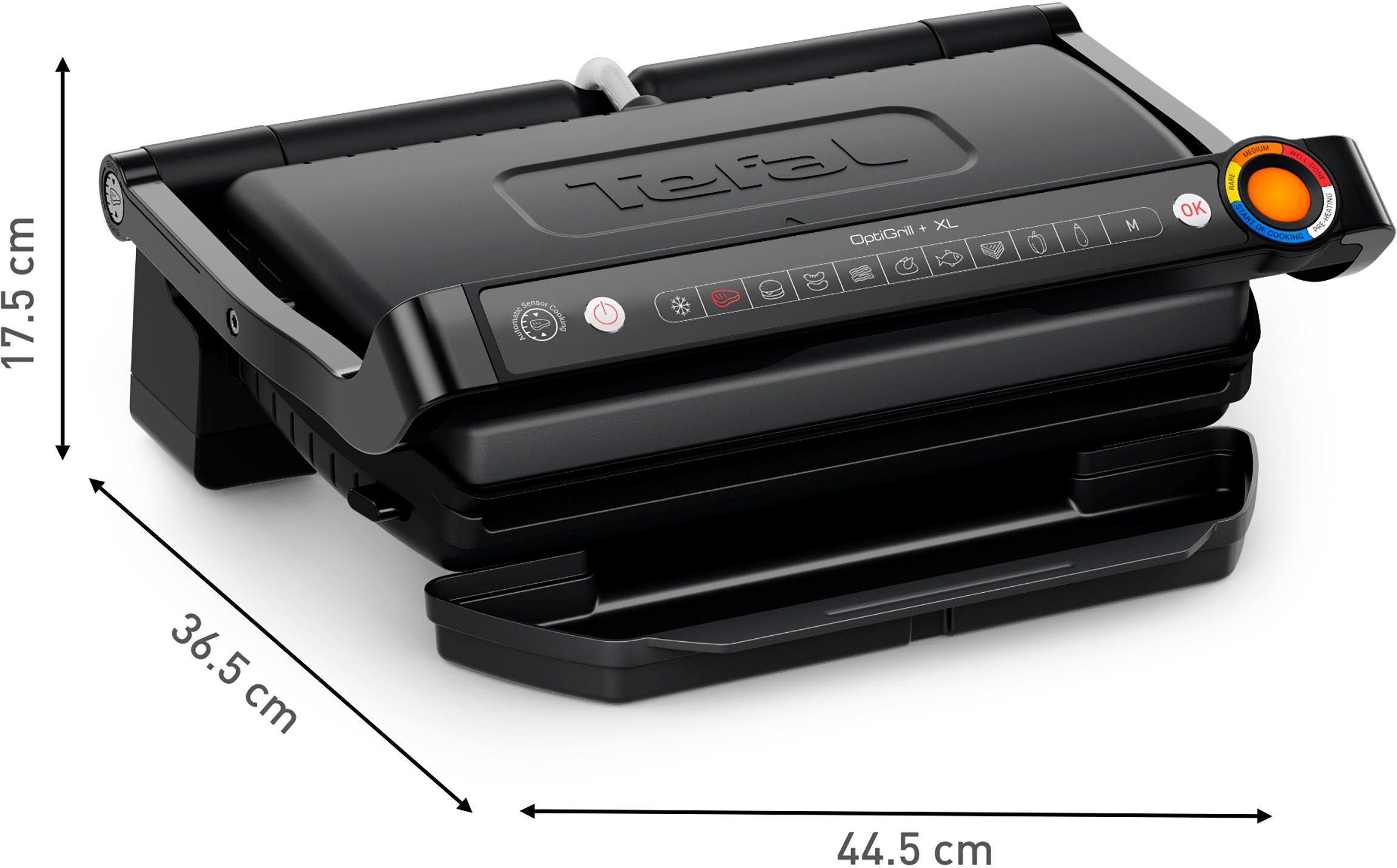 Tefal Kontaktgrill »GC7278 OptiGrill+ XL«, 2180 W, erneuerte Kochstufenanzeige, 9 Automatikprogramme + manuelles Programm