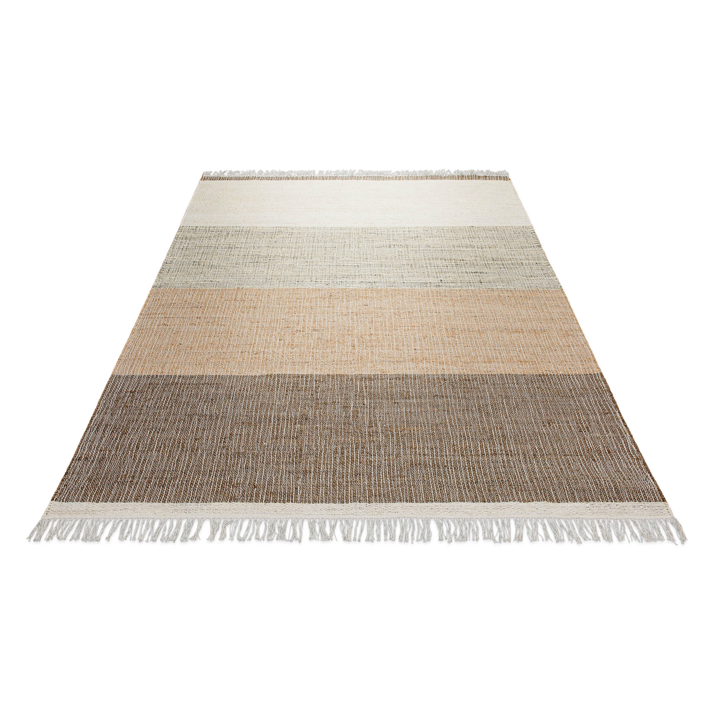 OTTO home Teppich »Dallin«, rechteckig, 4 mm Höhe, 80% Jute, handgewebt, mit Fransen, Wohnzimmer, Naturfaser