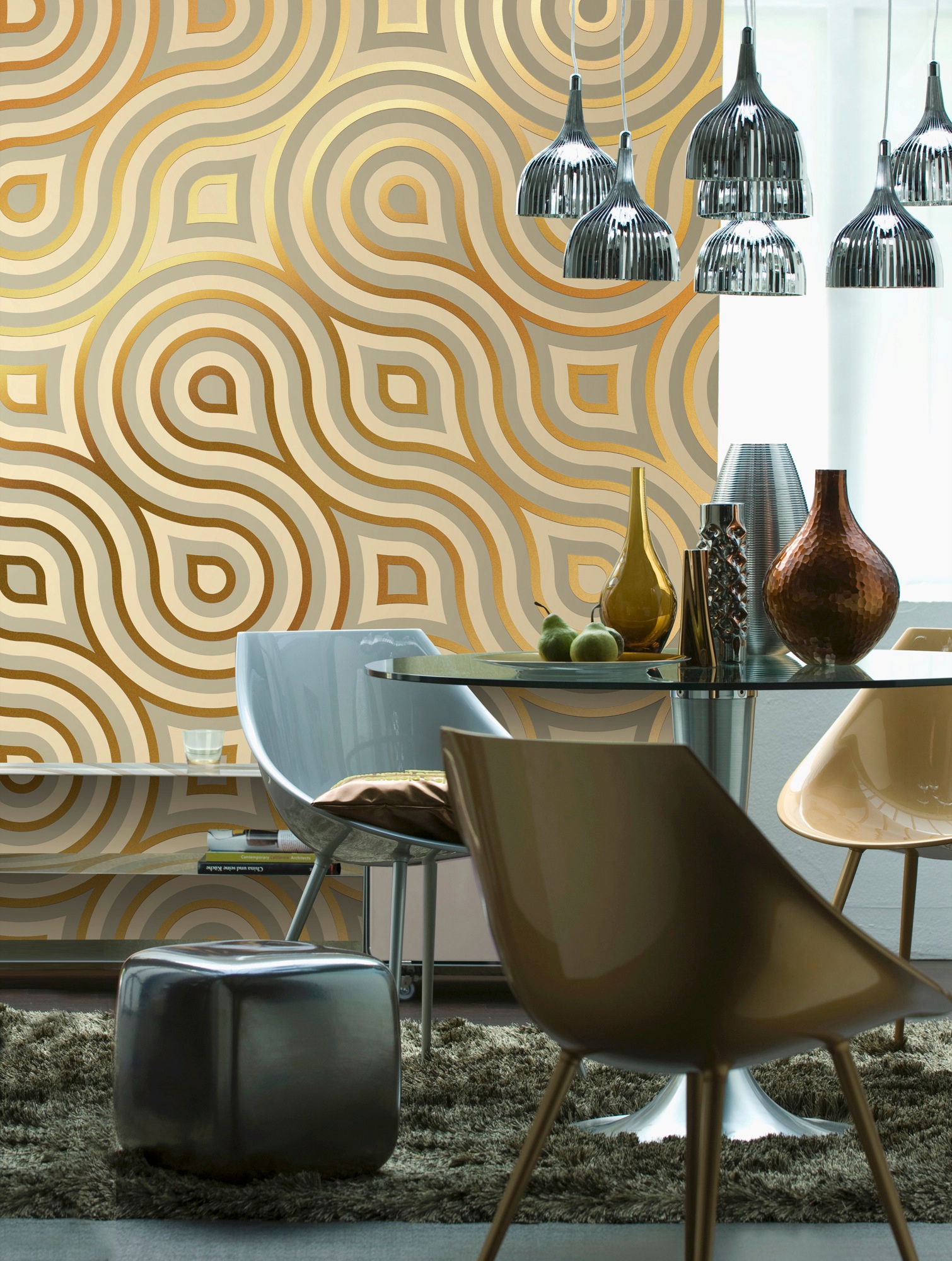 Komar Fototapete »Meander - Größe 368 x 254 cm« bedruckt glatt Wohnzimmer, Schlafzimmer