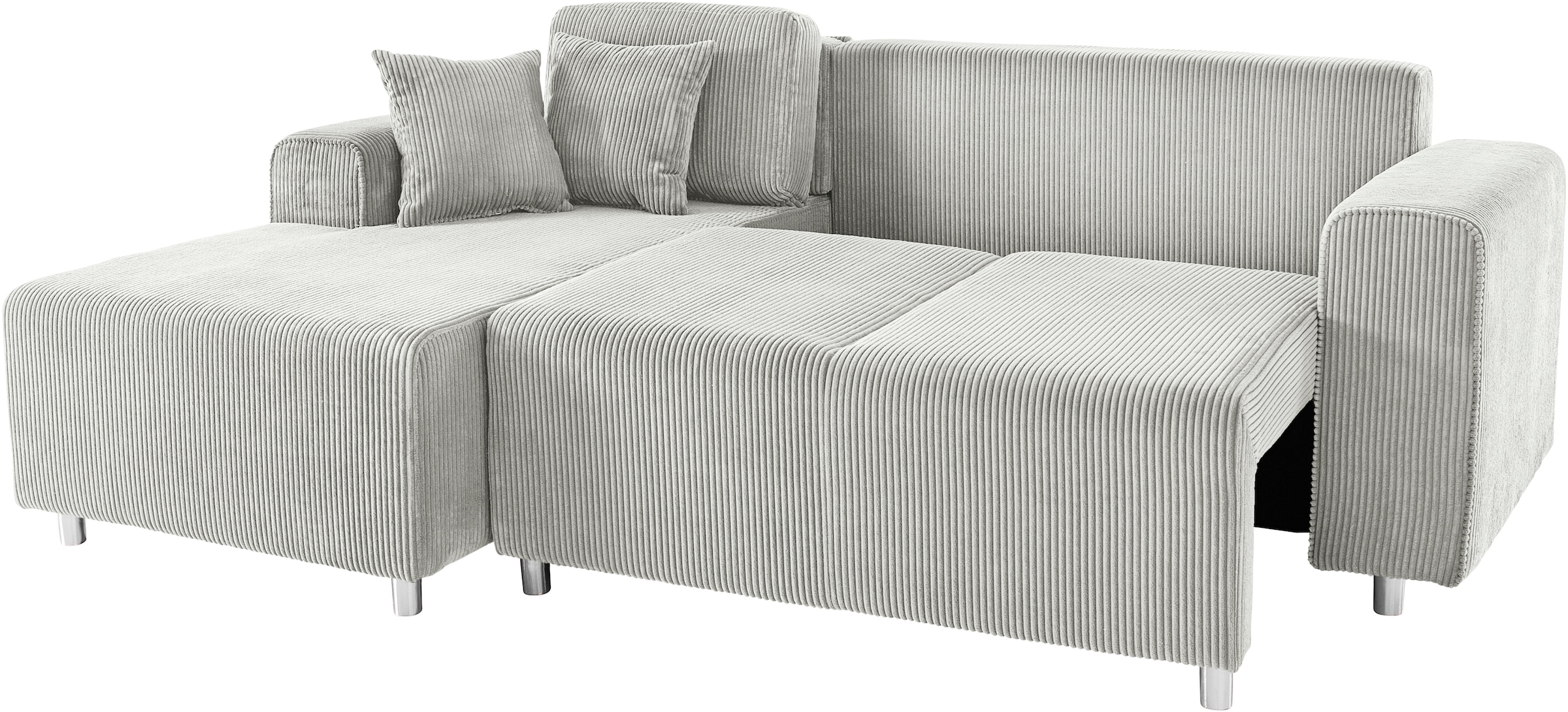 Guido Maria Kretschmer Home&Living Ecksofa »Györ«, L-Form, wahlweise mit Bettfunktion und Bettkasten incl. 2 Zierkissen