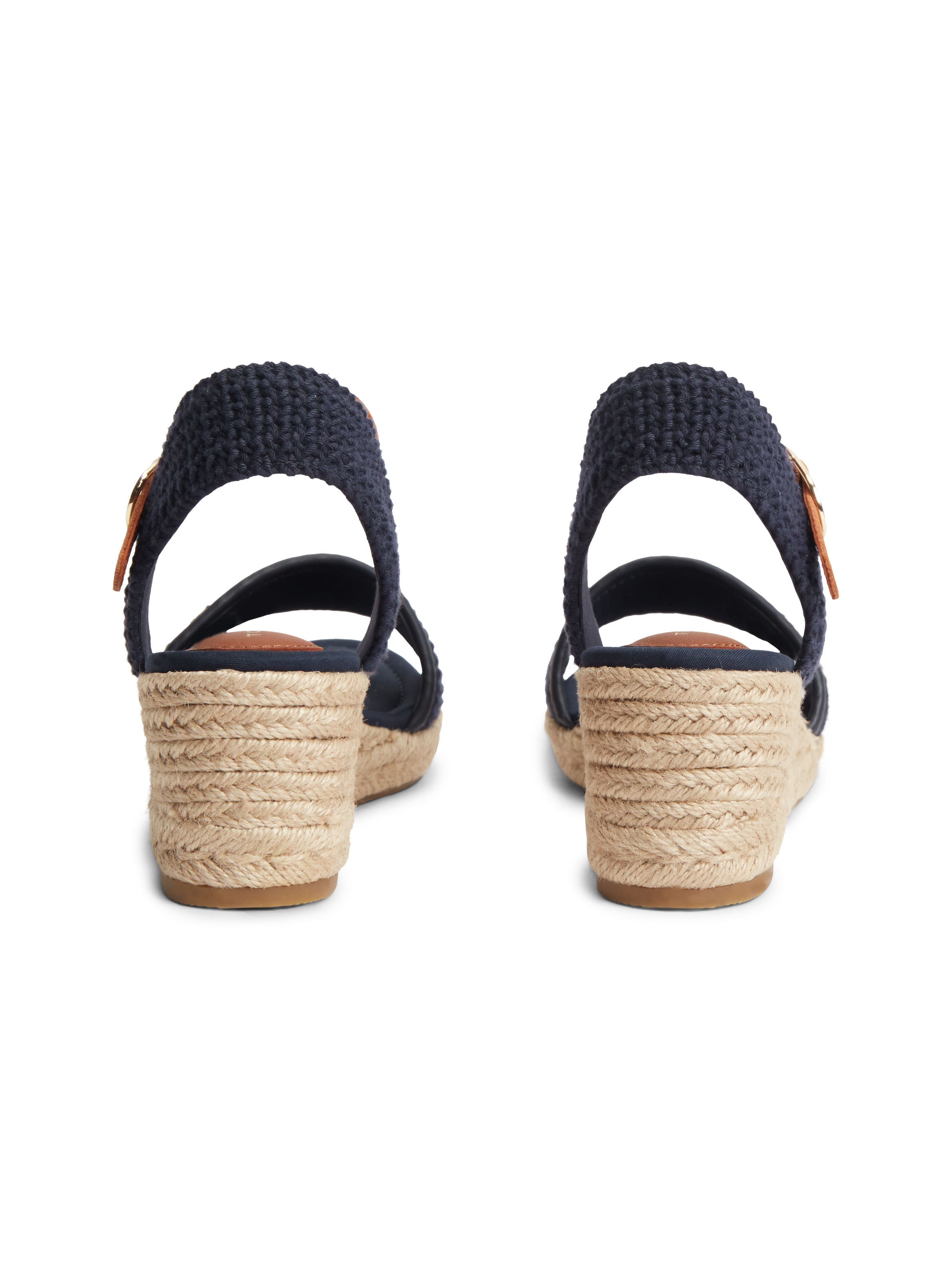Tommy Hilfiger Keilsandalette »TH MID ESPAD WEDGE CROCHET«  Sommerschuh, Riemchensandale in sommerlicher Häkel-Optik, schmale Form