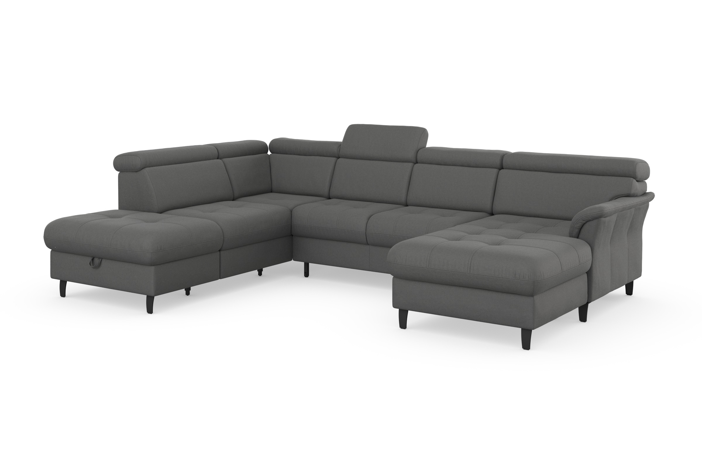 sit&more Wohnlandschaft »Marano U-Form«, inklusive Kopfteilverstellung, wahlweise mit Bettfunktion, Bettkasten