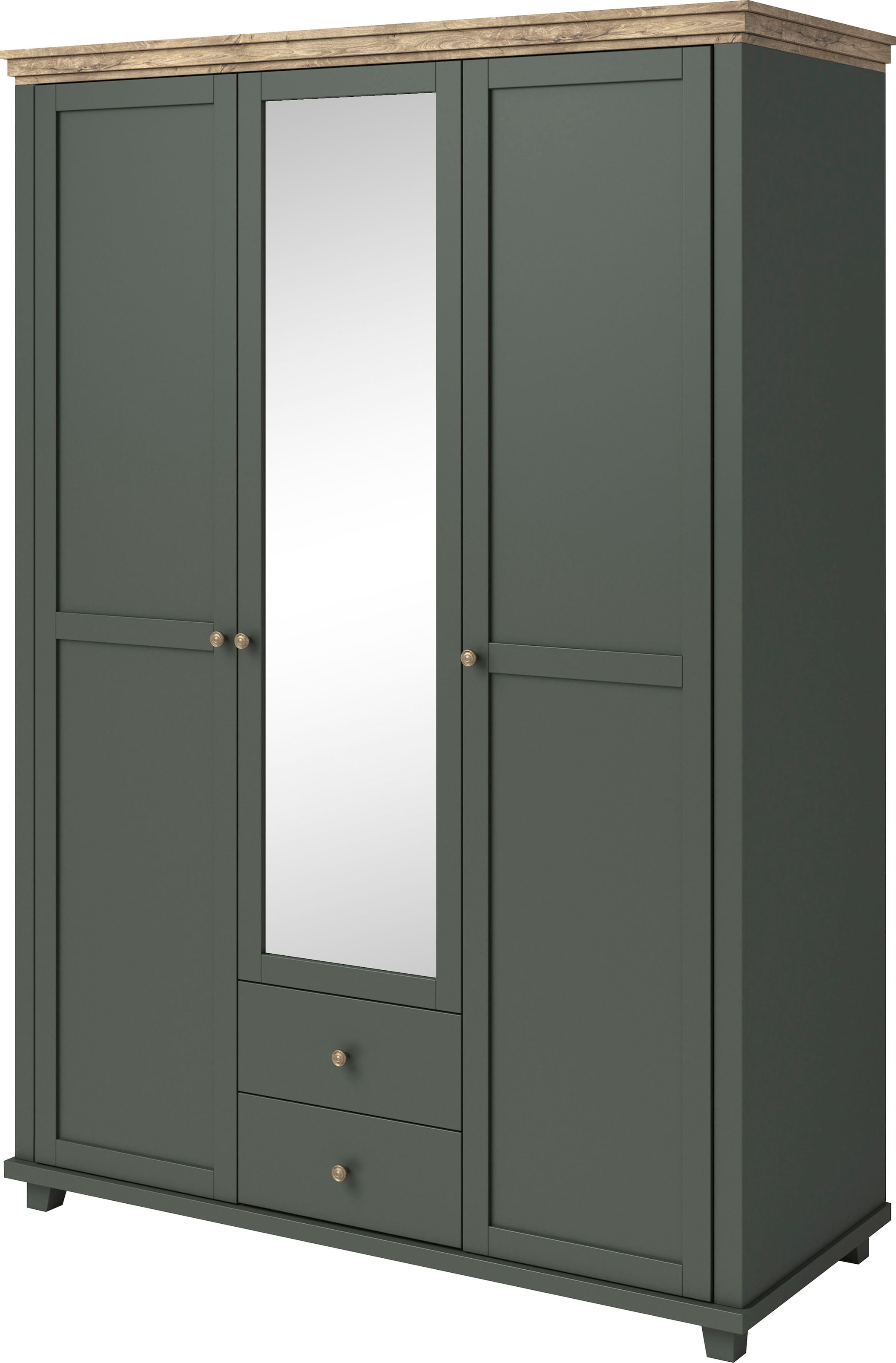 Home affaire Drehtürenschrank »Evora, Landhausschrank in 3 verschieden Größen, Türen mit Soft- Close« Kleiderschrank mit Spiegel, aus FSC®-zertifiziertem Holzwerkstoff