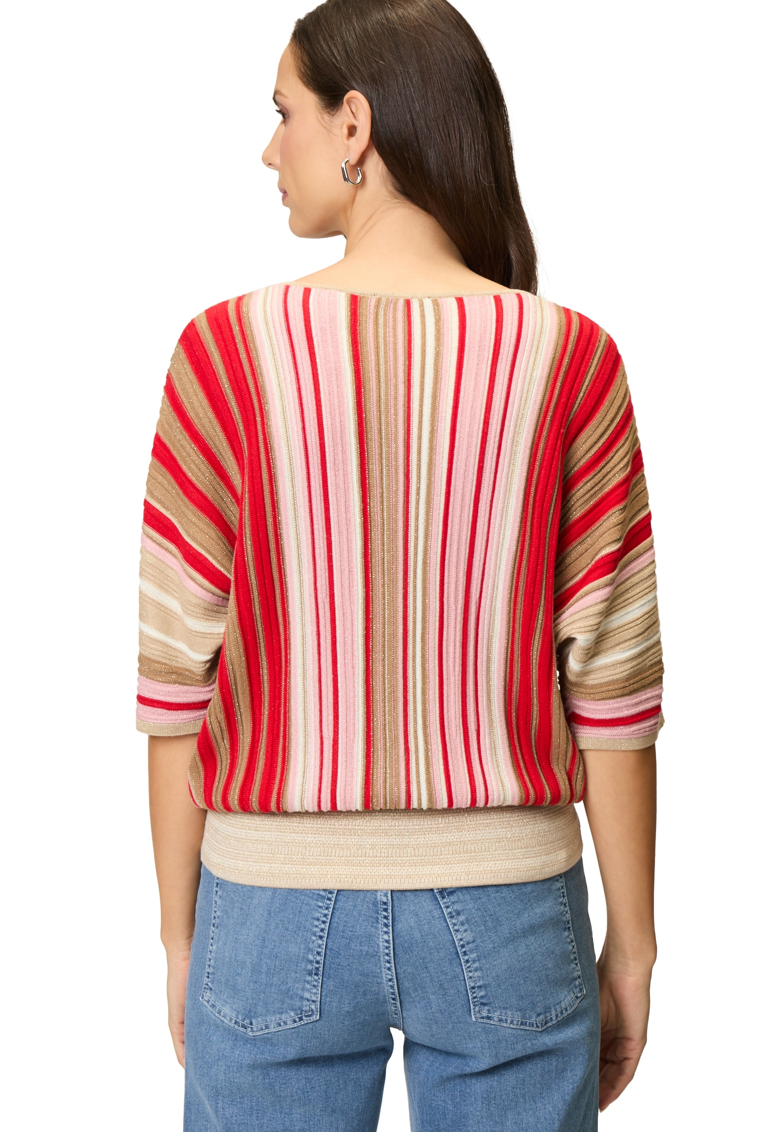 Zero Rundhalspullover »Oversized-Pullover gestreift«