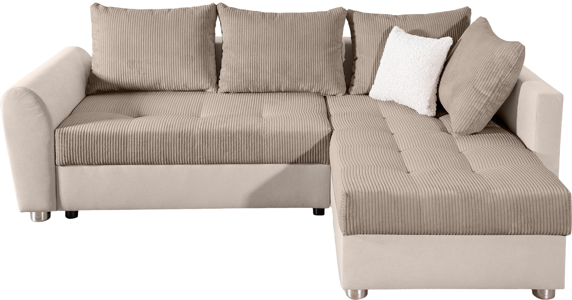 COLLECTION AB Ecksofa »Jana L-Form«, inkl. Bettfunktion,Bettkasten und Bonnelfederkern