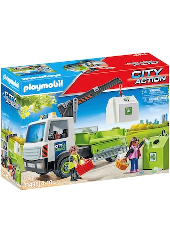 Konstruktions-Spielset »Altglas-LKW mit Container (71431), City Action«, (62 St.)