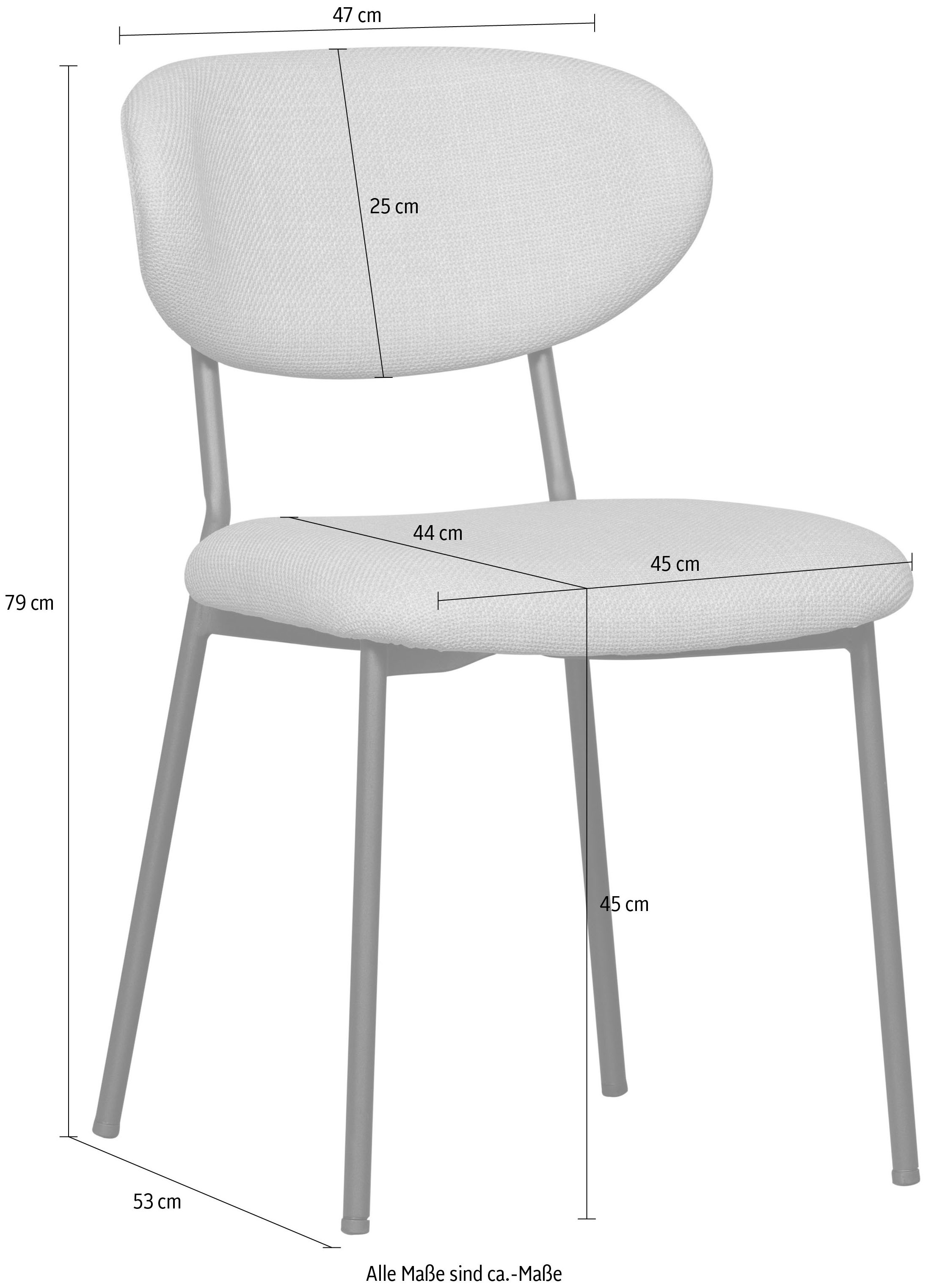 WOOOD Esszimmerstuhl »Kjeld« (Set) 2 Stk.gepolstert mit gewebten Stoff, Höhe 79 cm