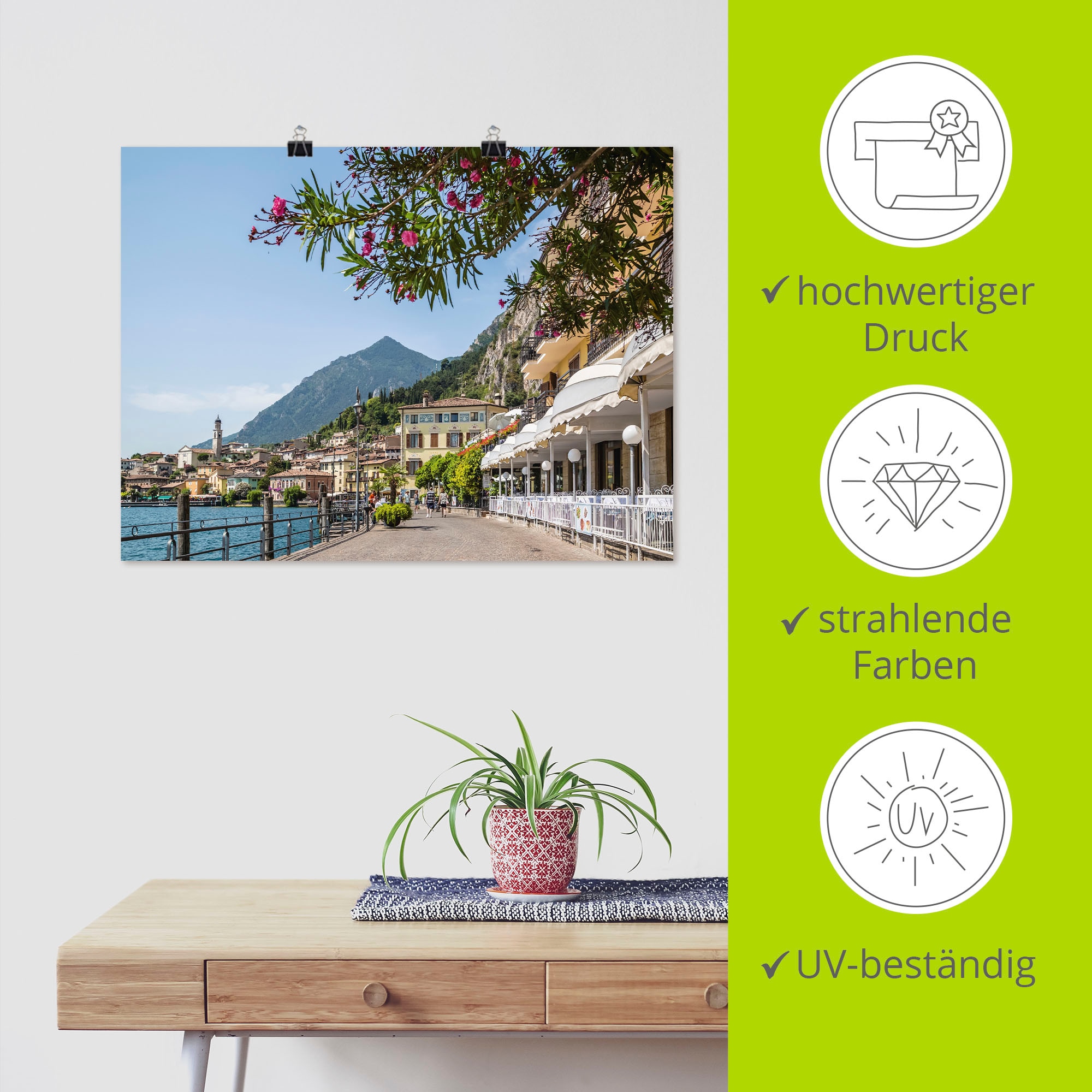 Artland Wandbild »Gardasee Limone sul Garda I«, Europa, (1 St.), als Leinwandbild, Poster in verschied. Größen