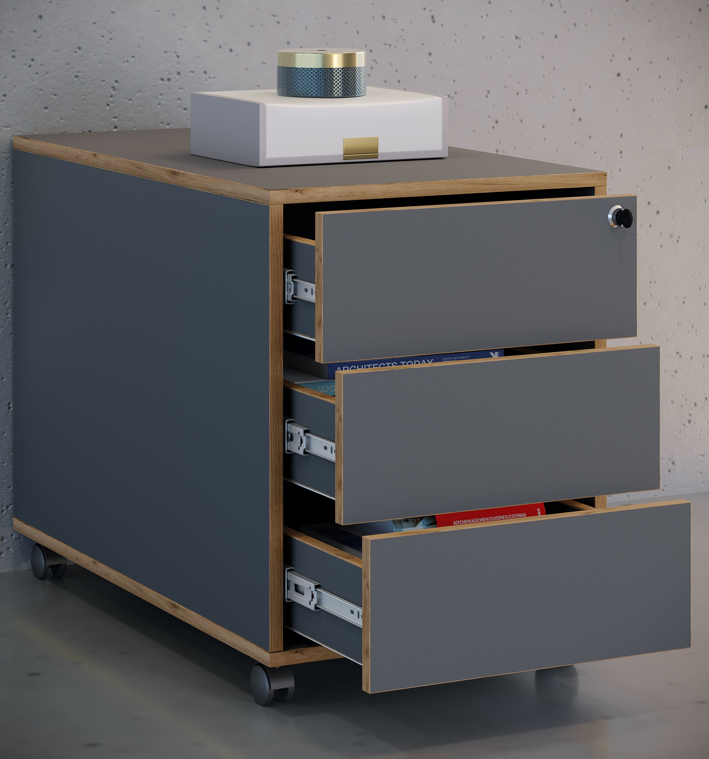 VCM Container »Holz Rollcontainer Bürocontainer Salia 3 Schublade«