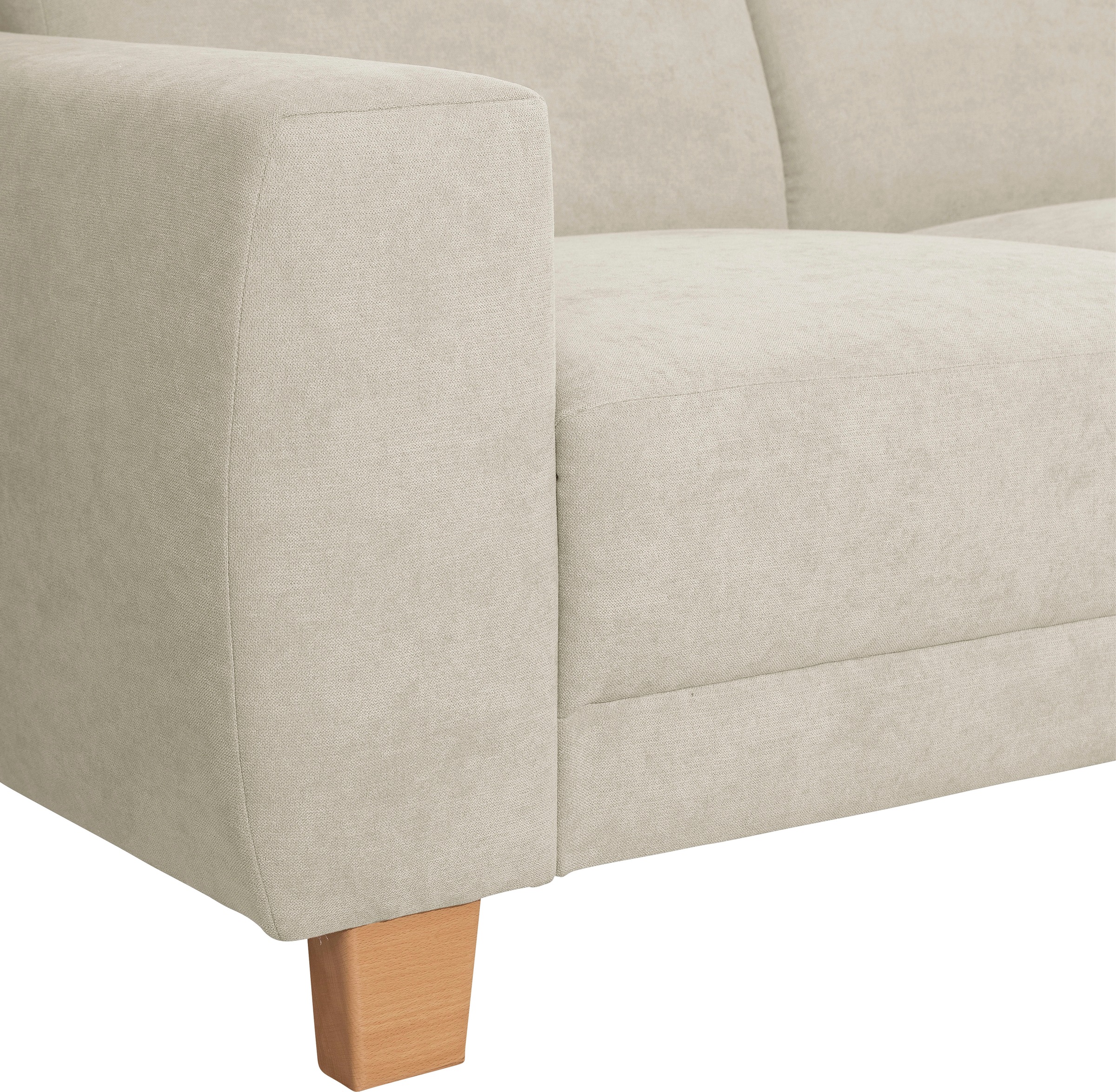 Max Winzer® Ecksofa »Blackpool modern, mittlere Sitzhärte mit hochwertiger Schaumpolsterung«, Lounge-Charakter durch niedrigen, leicht gewölbten Rücken