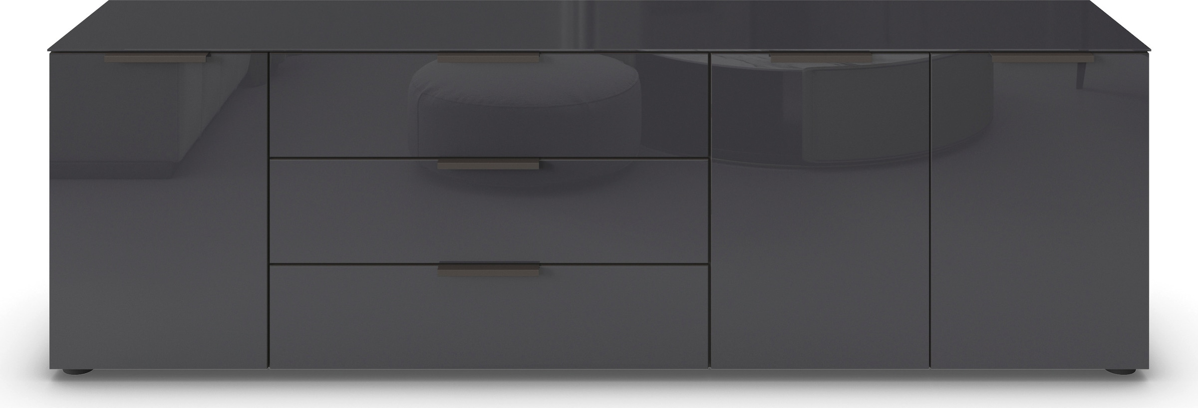 rauch Kombikommode »Kommode Türkommode Sideboard Kombikommode FLIPP mit Glasfront« Breite 200 cm mit 2 Einlegeböden,  3-türig, 3 Schubladen, Soft-Close-Funktion, Oberboden und Front Glas
