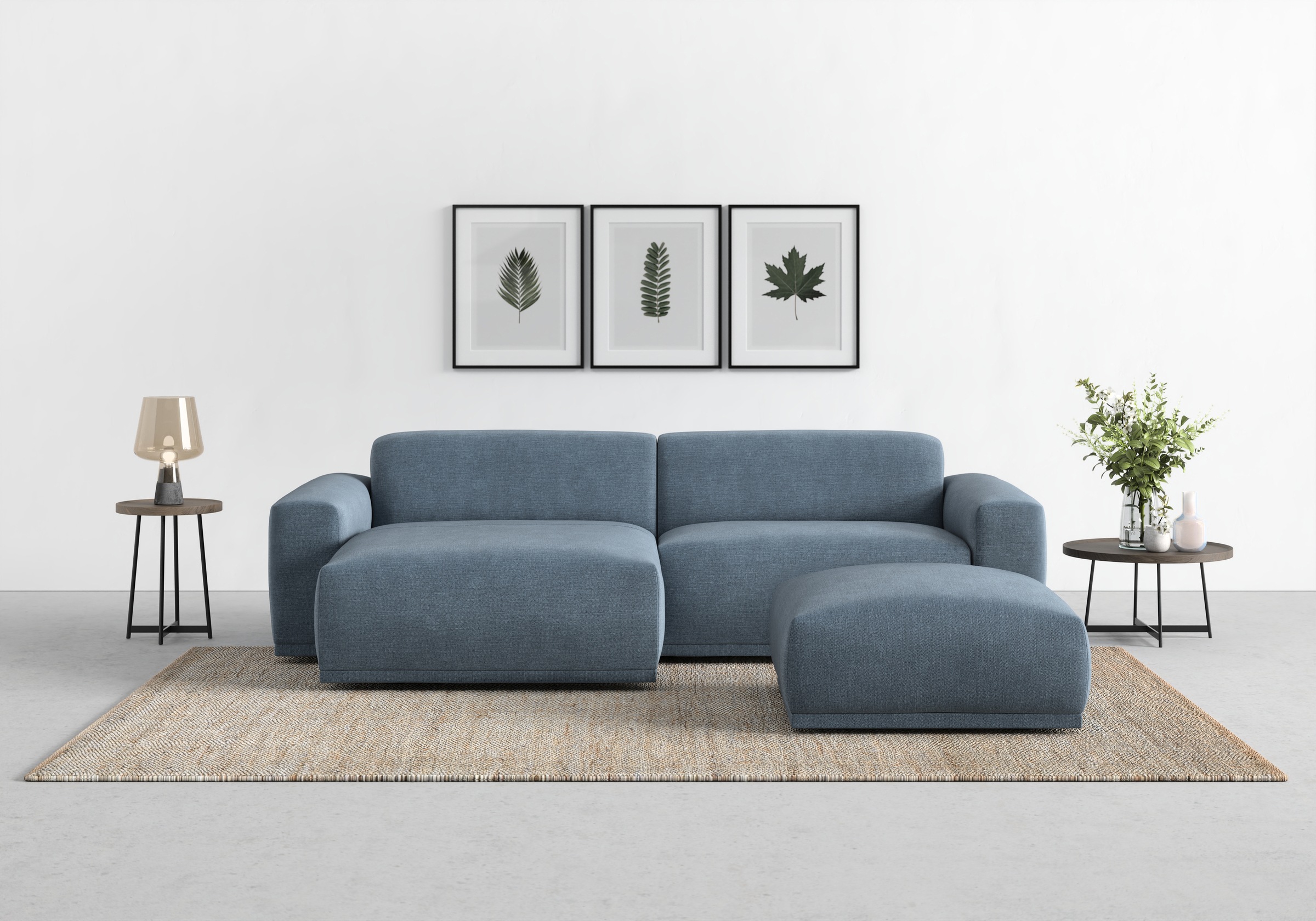 TRENDMANUFAKTUR Ecksofa »Braga, mit hochwertigem Kaltschaum, L-Form, in Cord erhältlich«, (2 St.), modernes Sofa, Couch mit hohem Sitzkomfort, 255/72/160 cm (B/H/T)