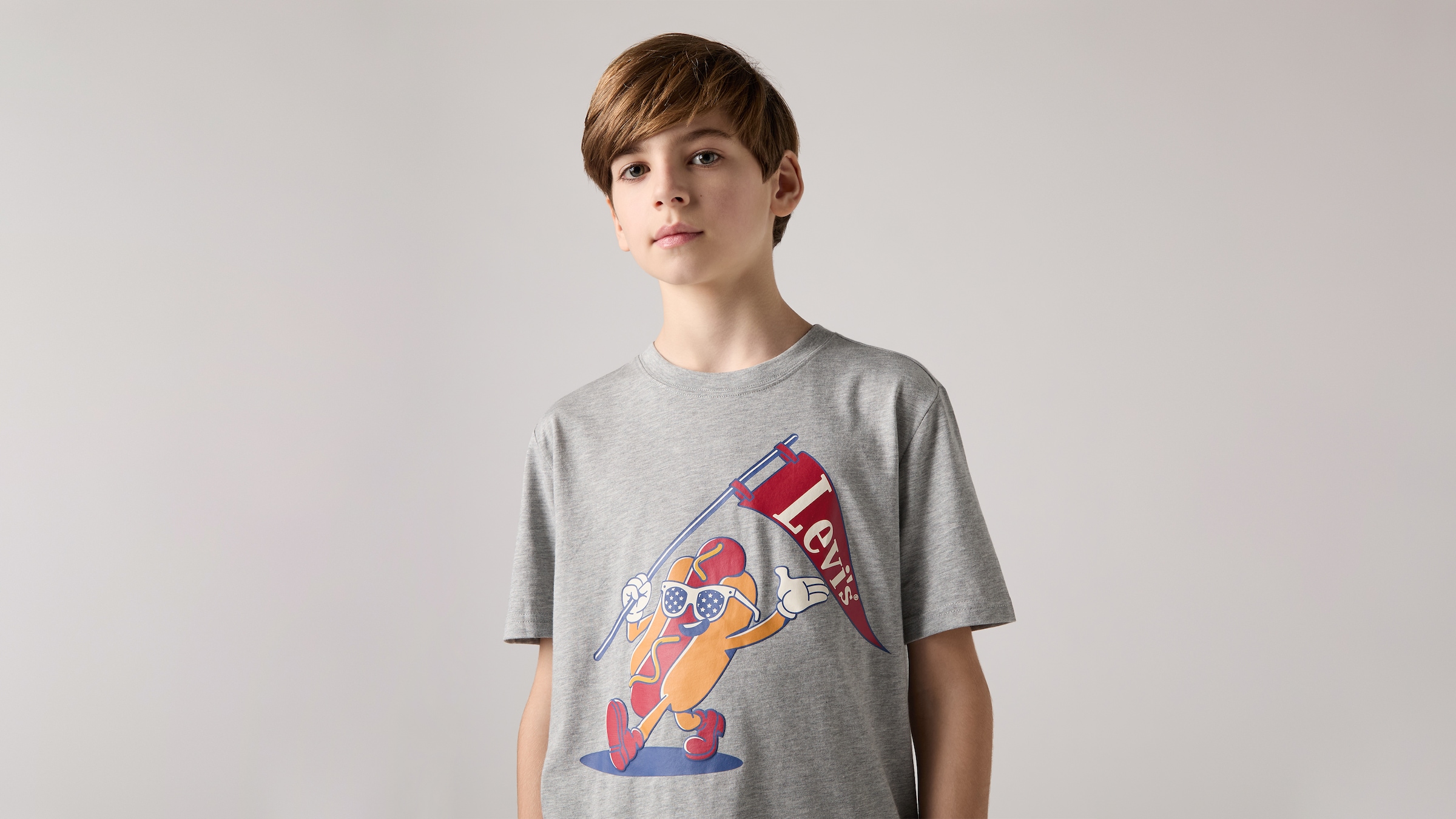 Levi's® Kids T-Shirt »LVB PARADING HOT DOG TEE« for Boys, mit Logoprint, meliert