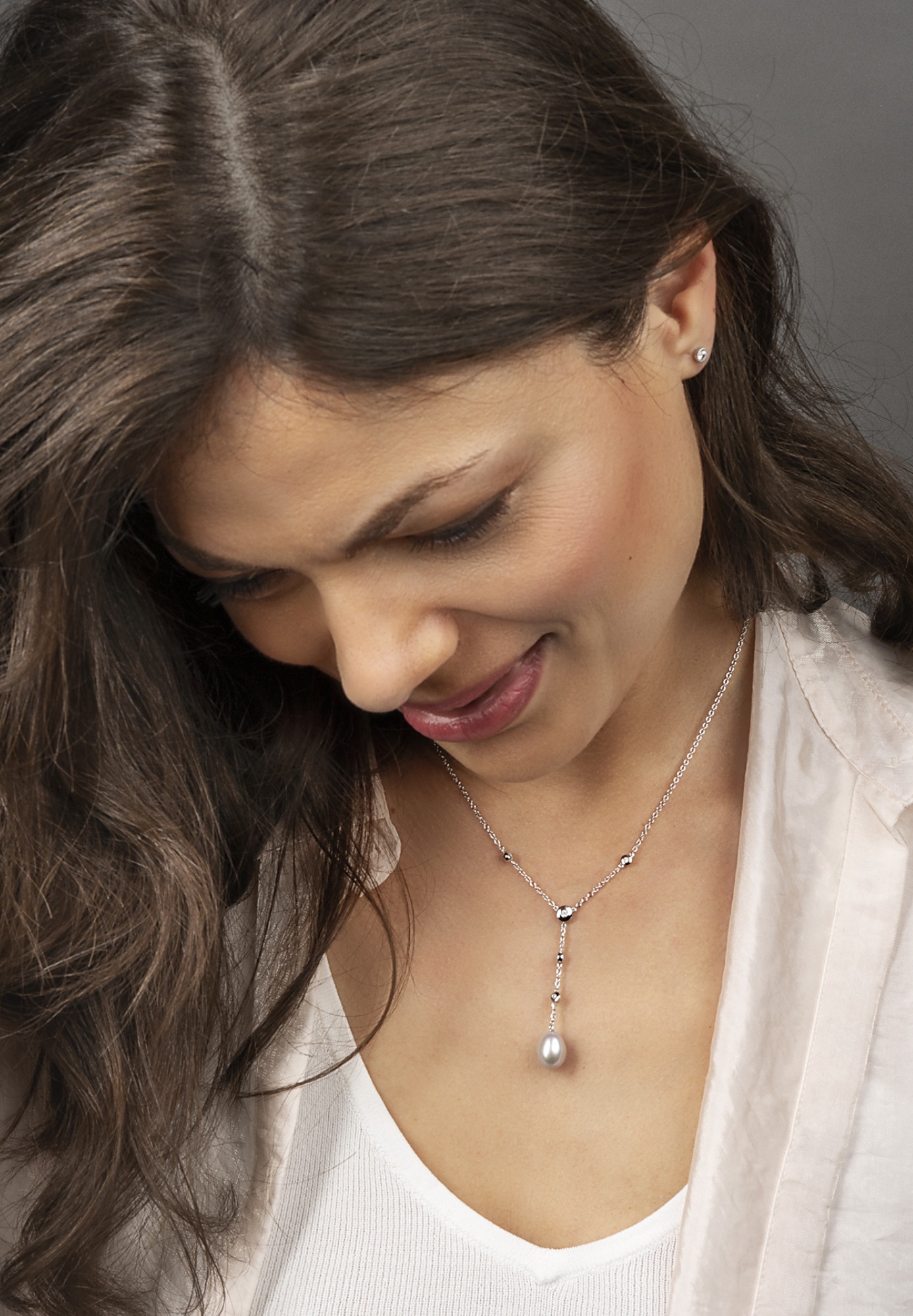 ONE ELEMENT Silberkette »Zirkonia Anker Halskette aus 925 Silber   45 cm«