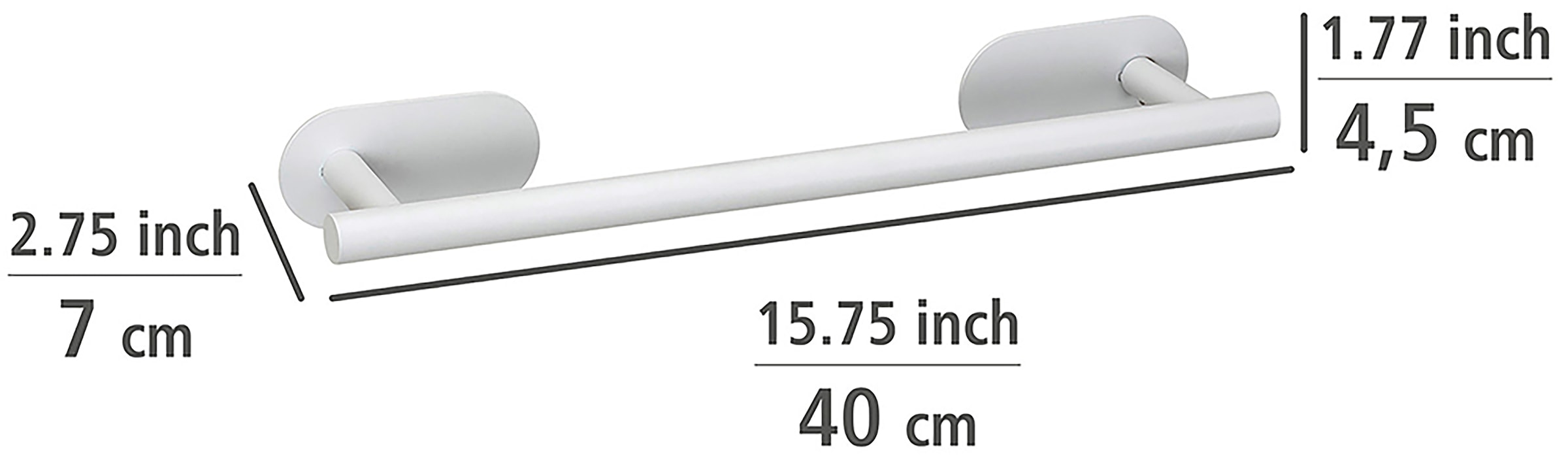 WENKO Handtuchstange »Turbo-Loc® Modell Uno Orea« aus Edelstahl, Befestigen ohne Bohren, 40 cm