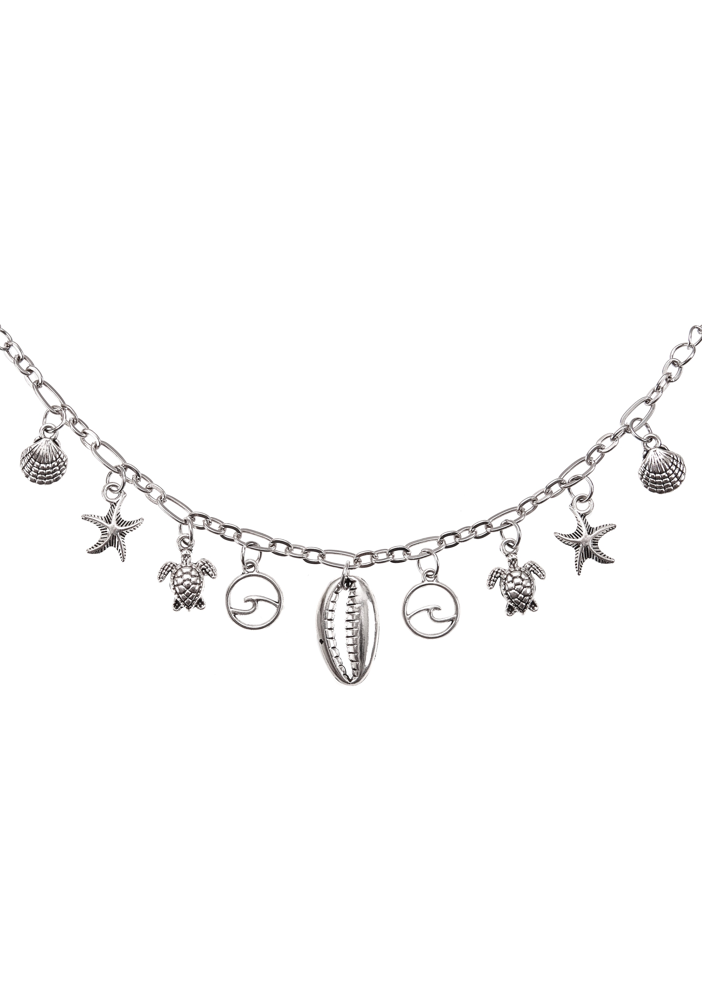 LASCANA Fußkette mit Anhänger, Seestern,Muschel,Schildkröte,Fußketten Set,Fußkettchen mit Anhänger