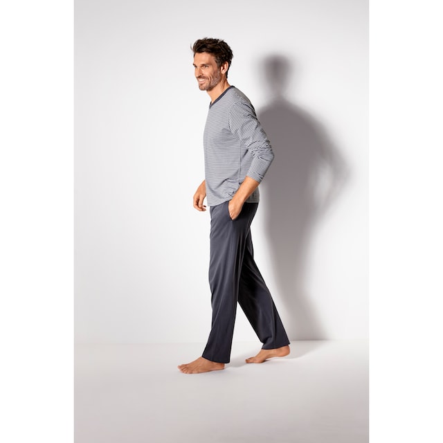 le jogger® Pyjama, (Packung, 4 tlg., 2 Stück), mit garngefärbten Streifen  bei ♕