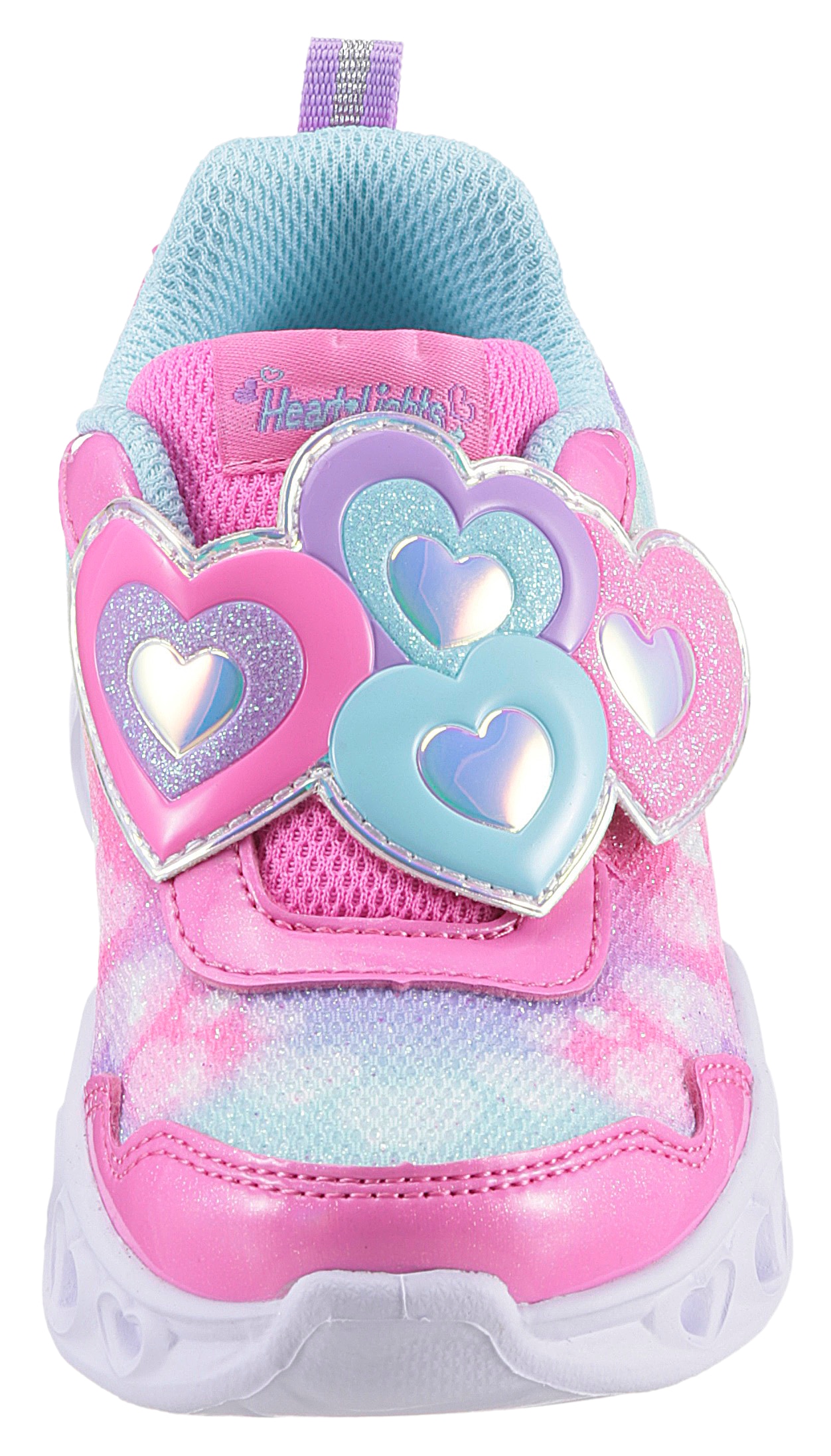 Skechers Kids Lauflernschuh »Blinkschuh HEART LIGHTS - LOVIN REFLECTION«, Blink,-Klettschuh mit Herz-Applikation, Größenschablone zum Download