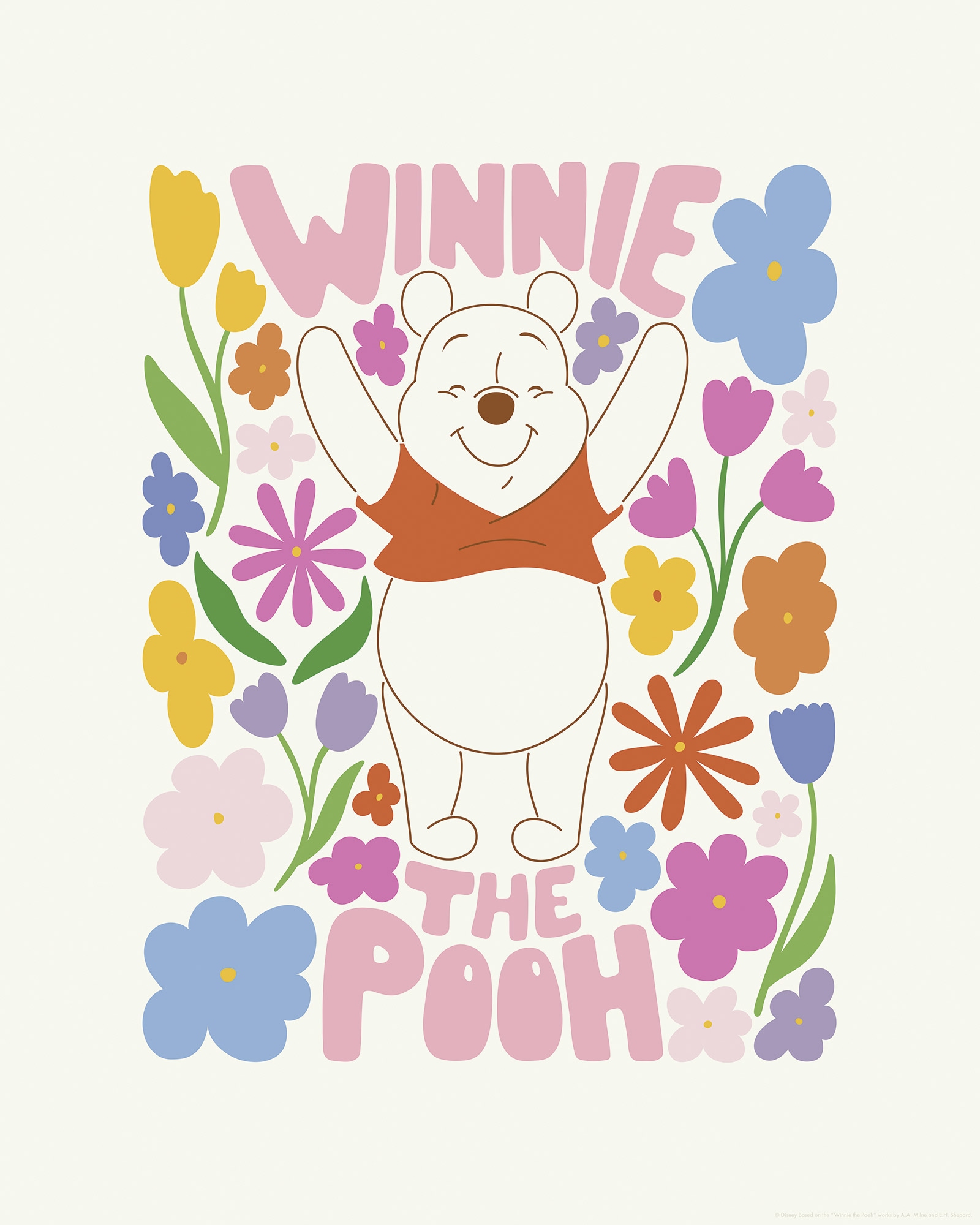 Komar Wandbild »Disney Winnie the Pooh Happy Botanical« Disney Set, 1 Stk. tlg. 40 x 50 cm (Breite x Höhe) - Kinderzimmer, Dekoration