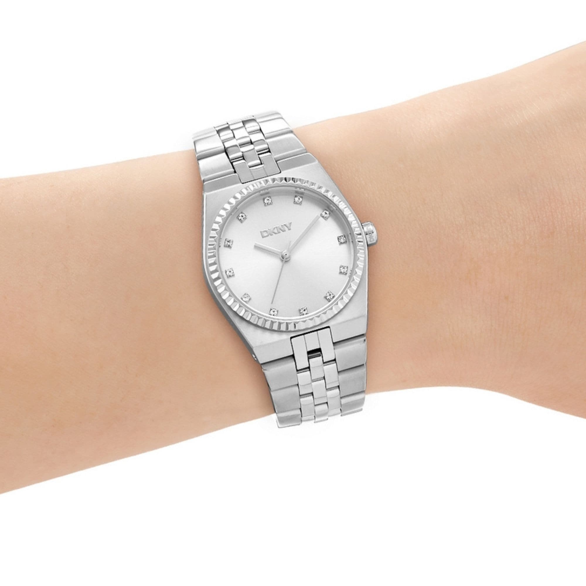 DKNY Quarzuhr »Essentials Watch« Armbanduhr, Damenuhr, Edelstahlarmband, analog