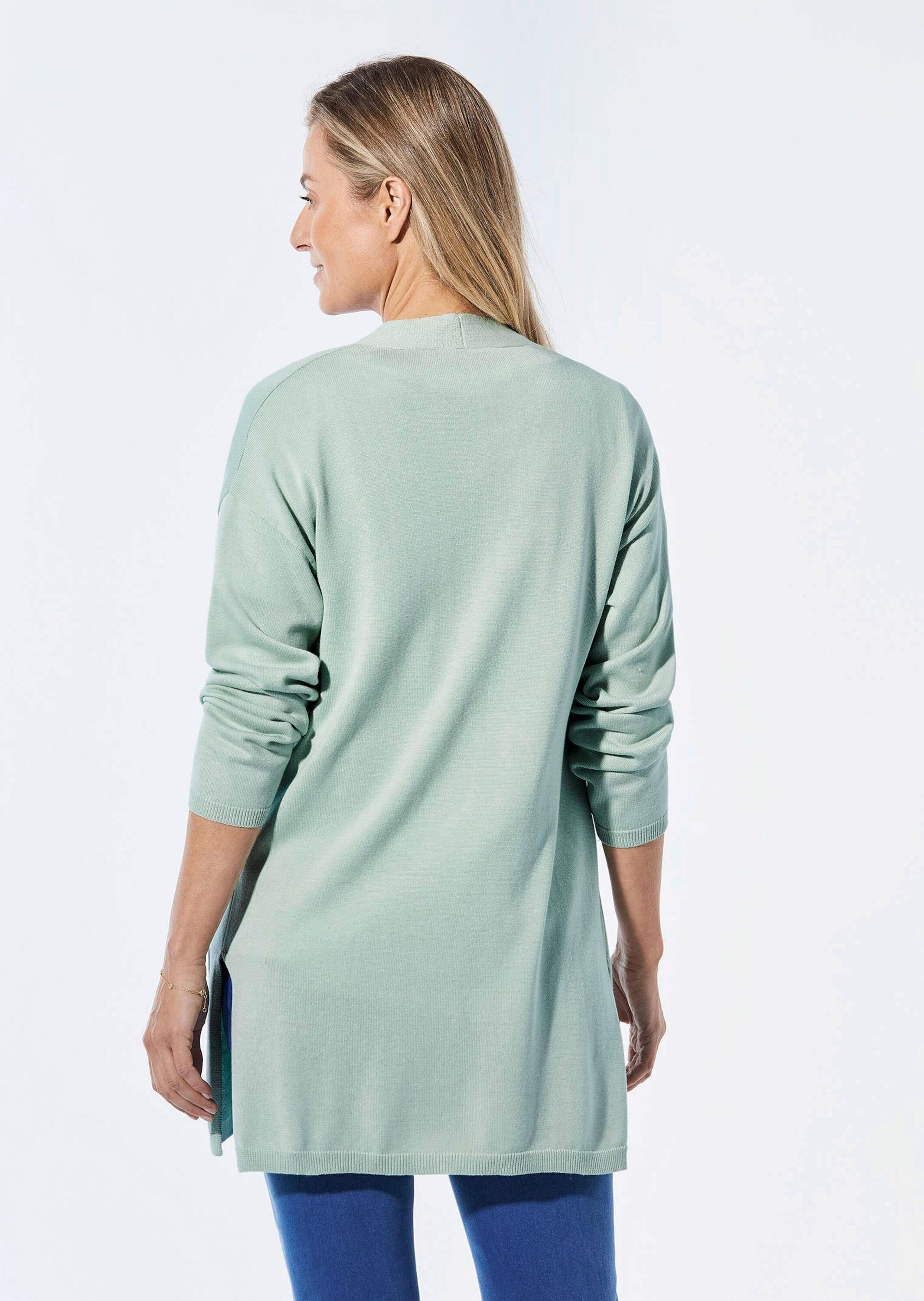 GOLDNER Strickjacke »Kurzgröße Longstrickjacke mit Taschen« keine/nicht relevant