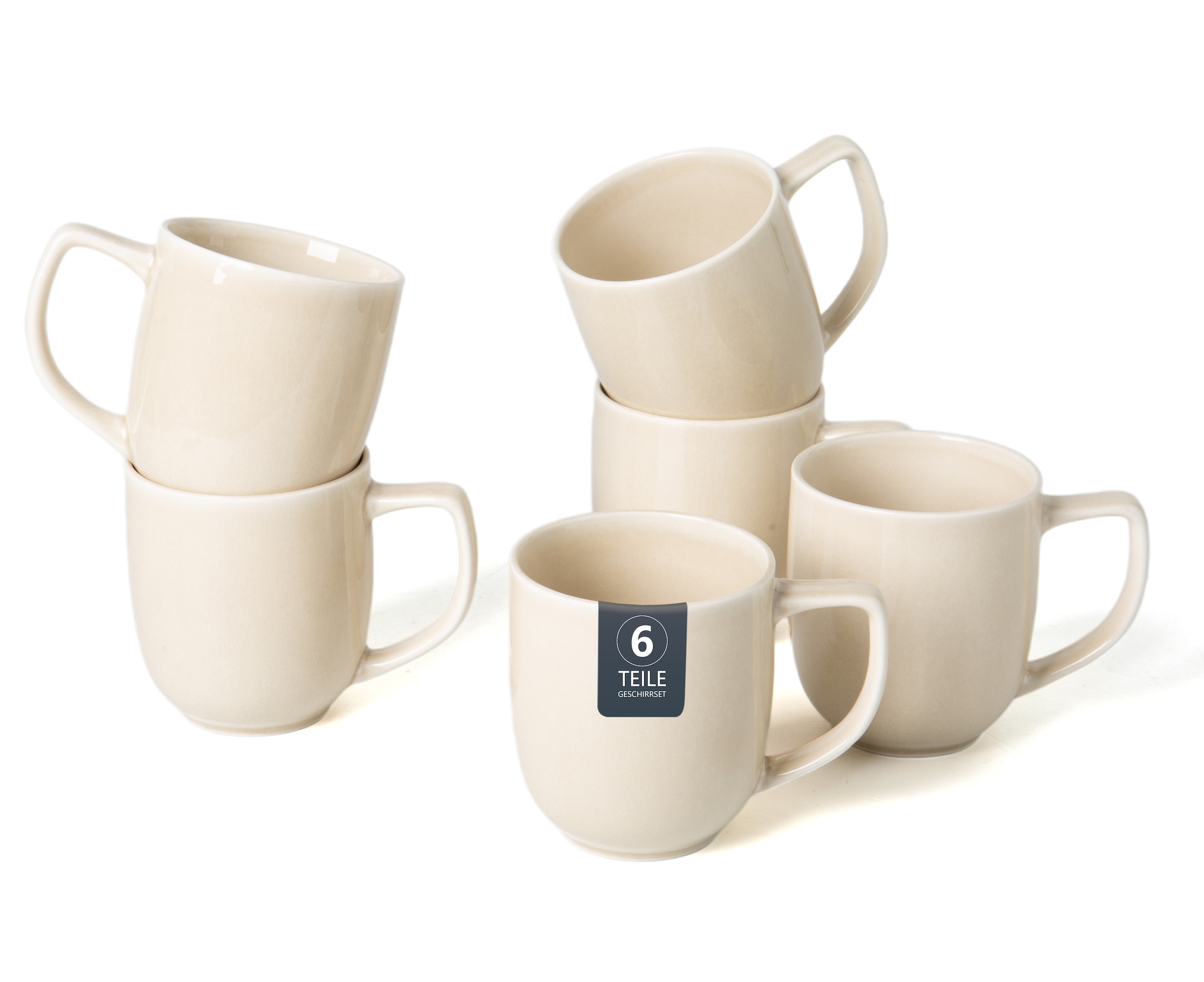 OTTO home Becher »Kaffeebecher Flett, mit Reaktivglasur, 4er Set« spülmaschinenfest und mikrowellengeeignet, 340 ml