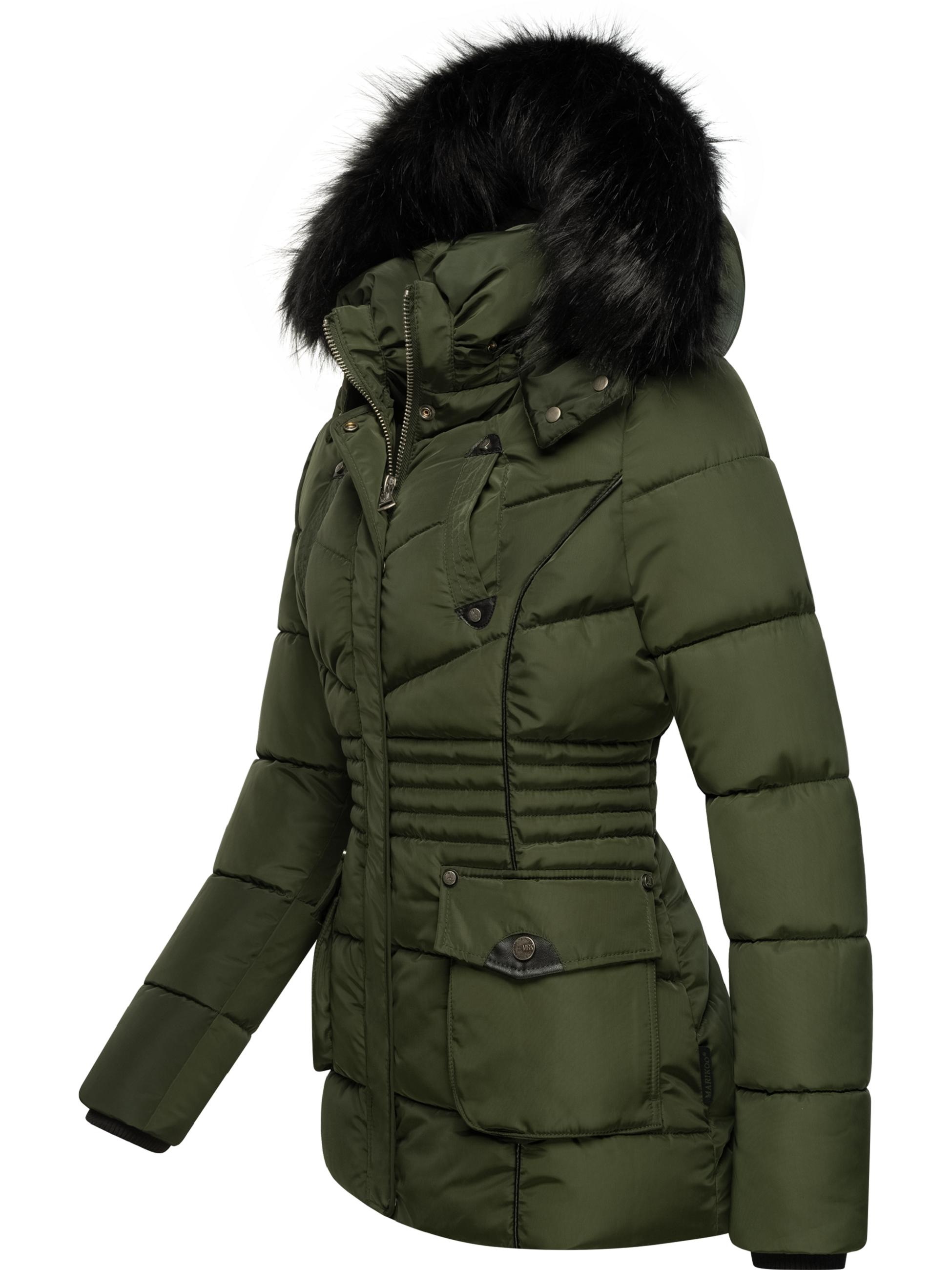 Marikoo Steppjacke »Steppjacke Vanilla«, mit Kapuze, edle Winterjacke m. Kunstfellkapuze