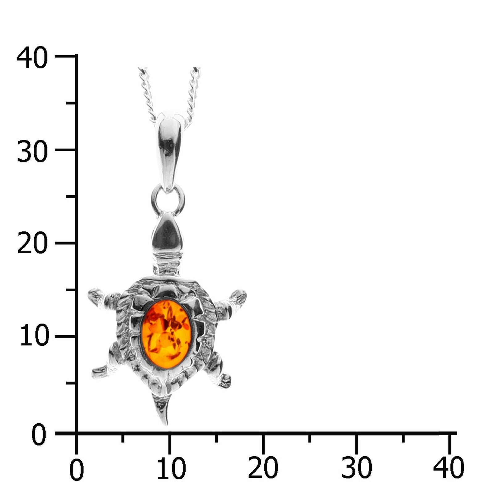 OSTSEE-SCHMUCK Kette mit Anhänger »- Schildkröte - Silber 925/000 - Bernstein«