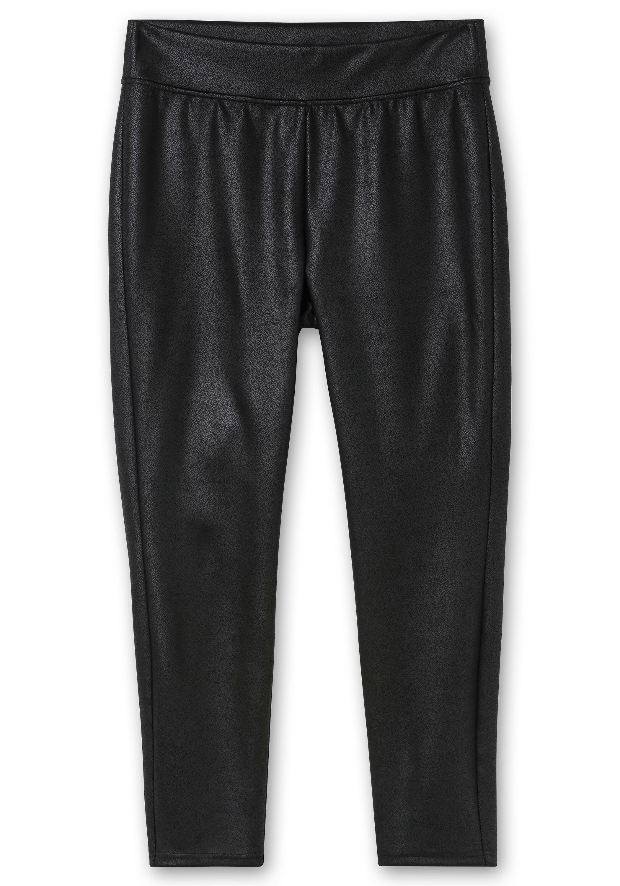 Sheego Leggings »Leggings aus leicht glänzendem Lederimitat«