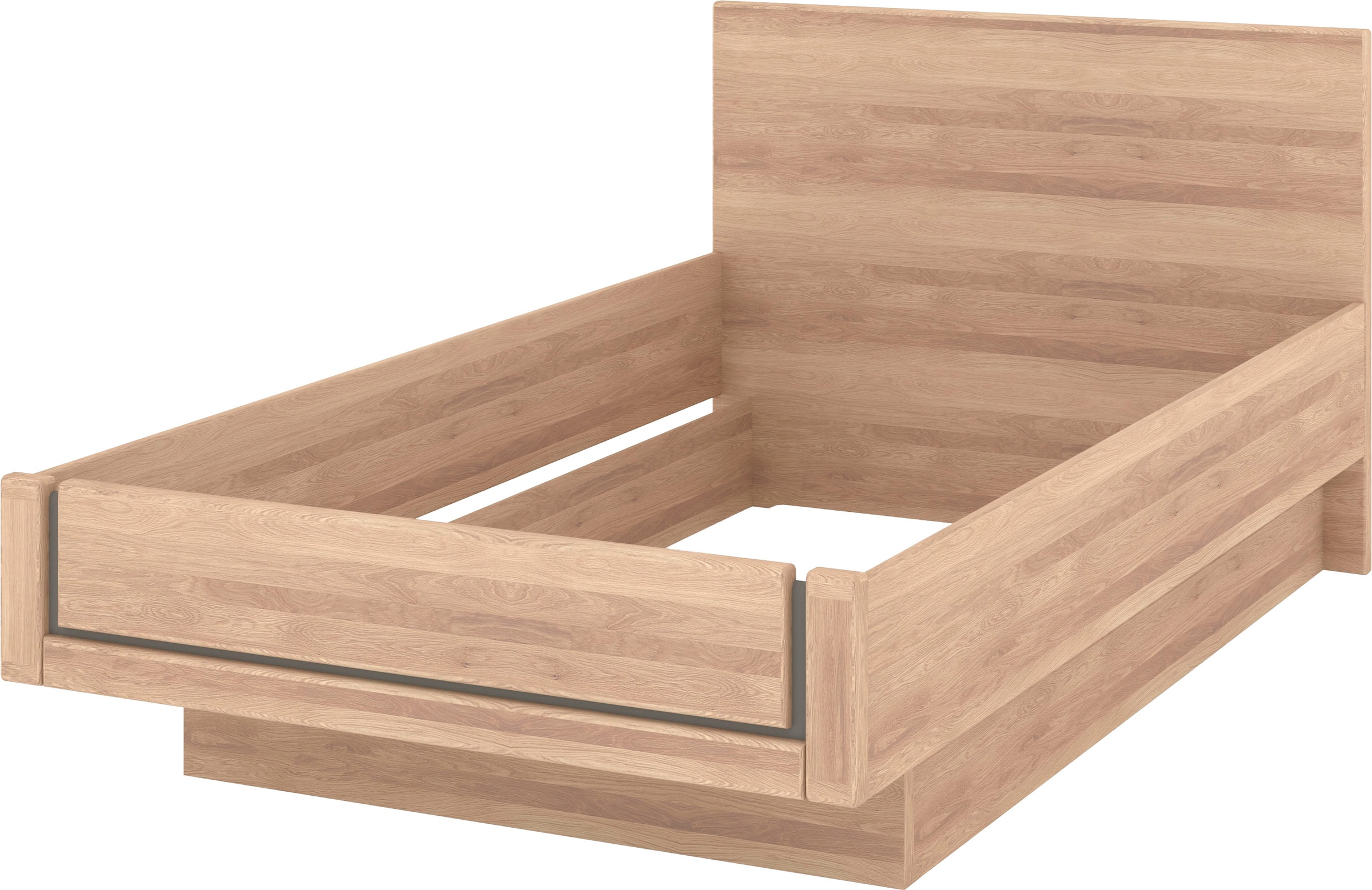 Musterring Holzbett »Sorrent, Bettgestell, Bettrahmen, teilmassiv Eiche«, (MADE IN GERMANY), Eiche teilmassiv, Liegehöhenverstellung, in schwebender Optik