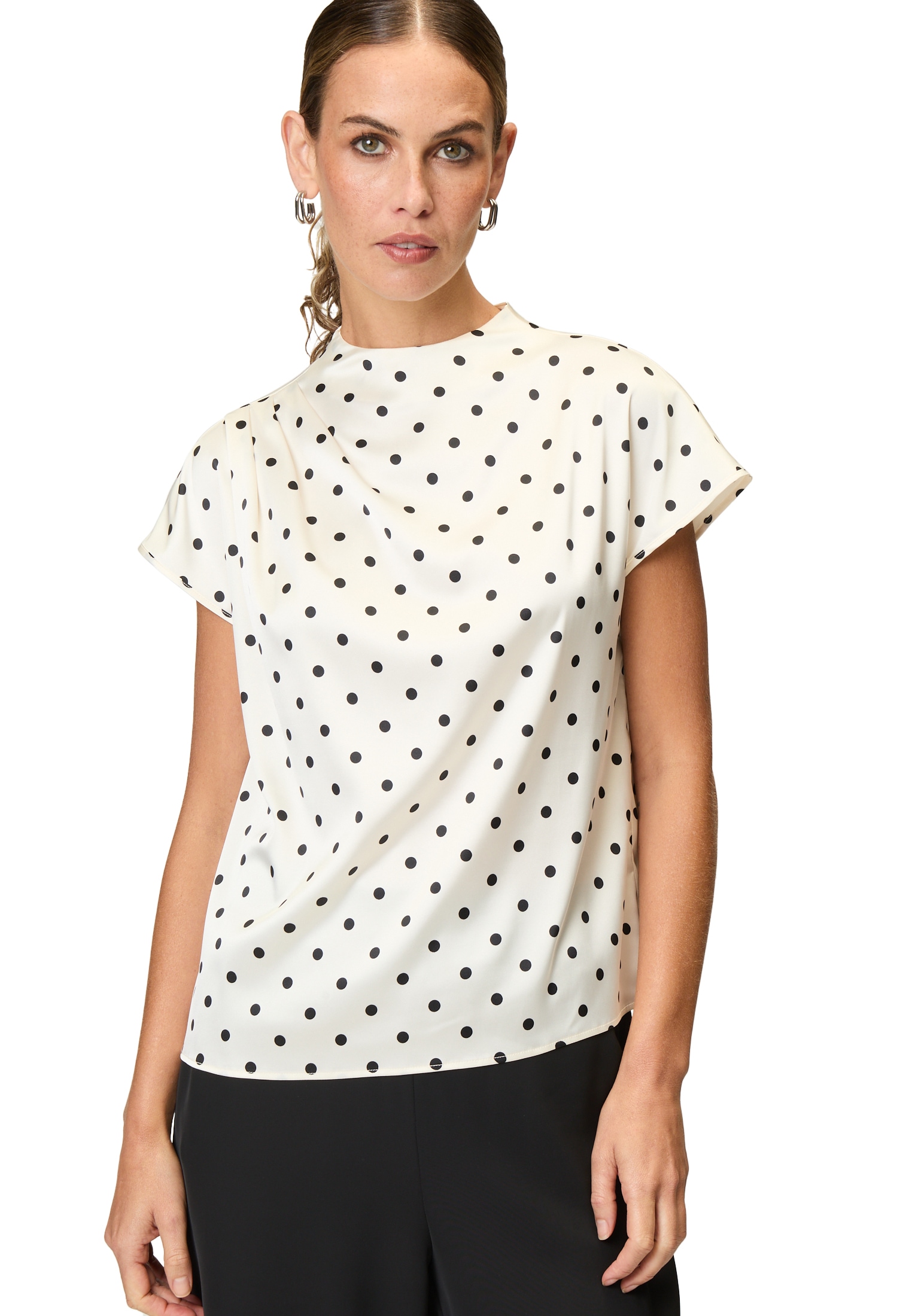 Zero Satinbluse »Satinbluse mit Punkten«