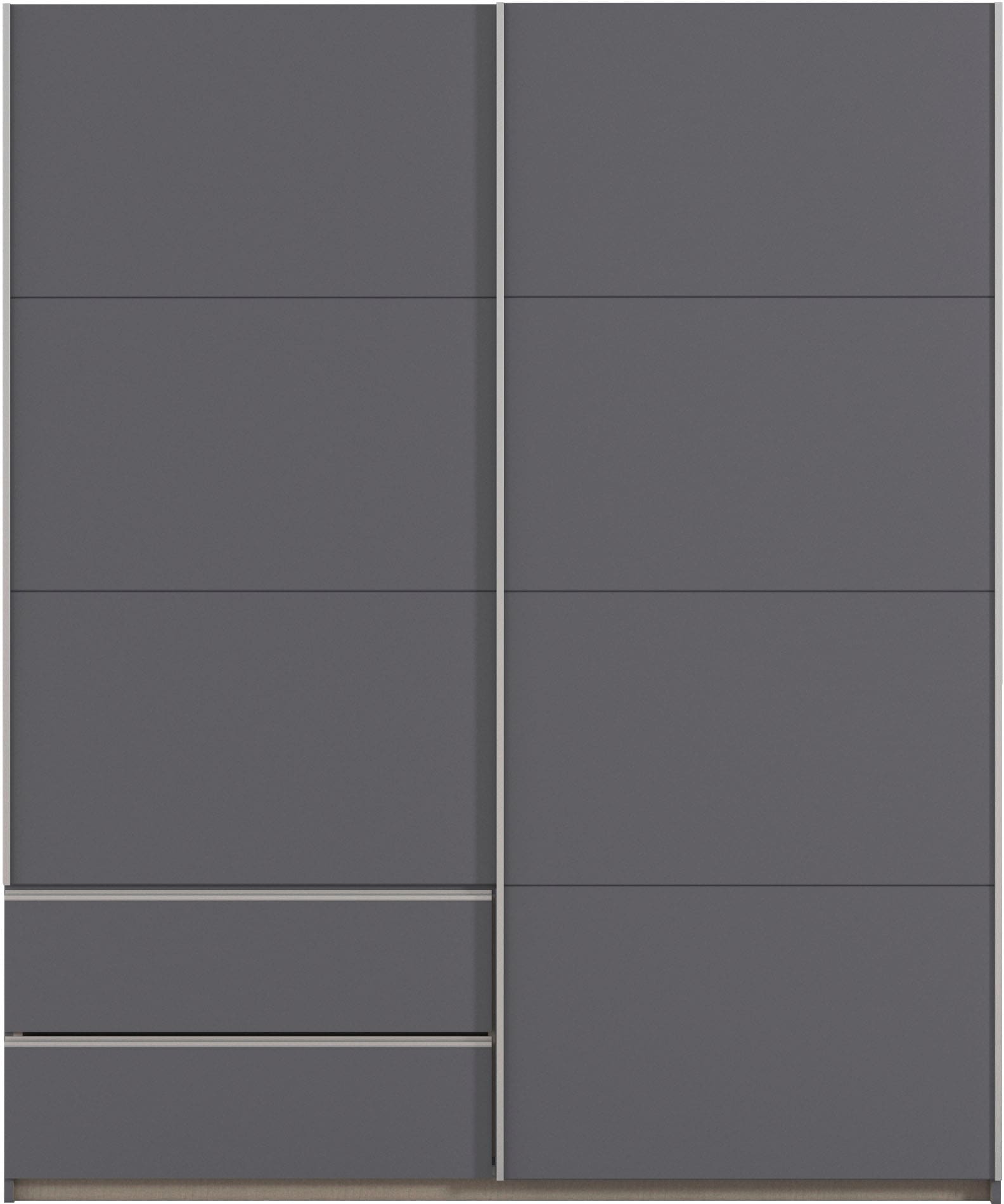rauch Schwebetürenschrank »Kleiderschrank Schrank Garderobe Wäscheschrank SEVILLA«, (in 3 verschiedenen Ausstattungen BASIC/CLASSIC/PREMIUM), Metall-Griffleisten alufarben oder Graumetallic MADE IN GERMANY