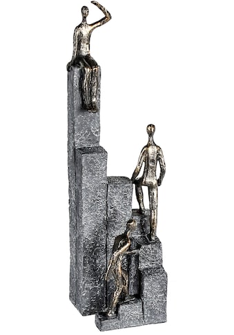 Dekofigur »Skulptur Climbing, bronzefarben/grau«