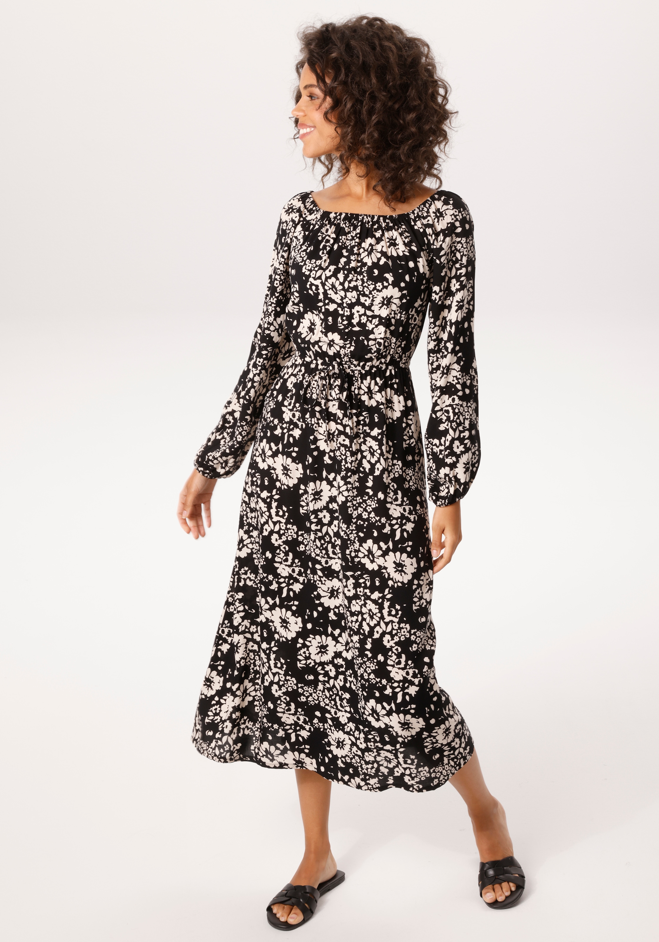 Aniston CASUAL Minikleid mit grafischen Blumendruck - jedes Teil ein Unikat - NEUE KOLLEKTION