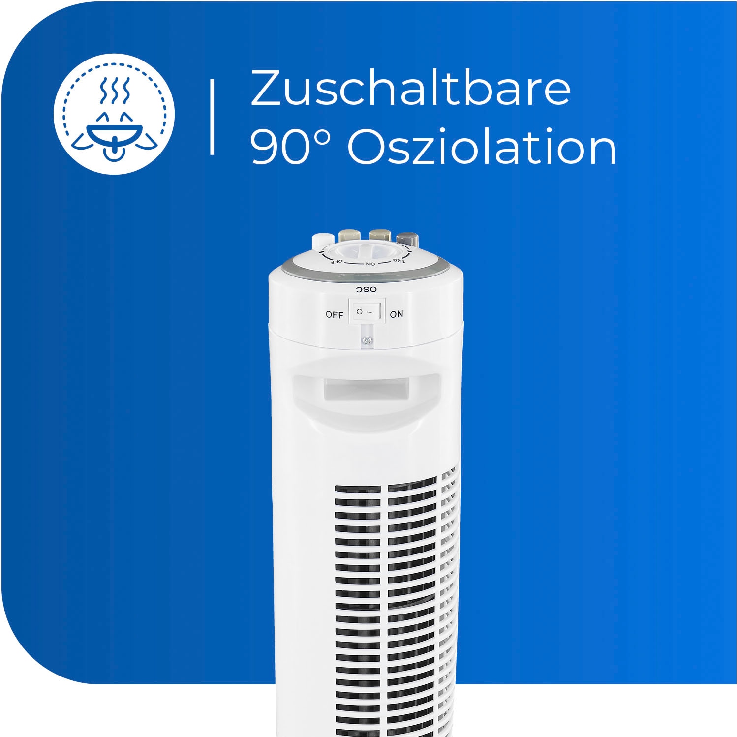 exquisit Standventilator »VS 34570 we«, inkl. Oszillation, 45 W Leistung, 120 Min. Timer