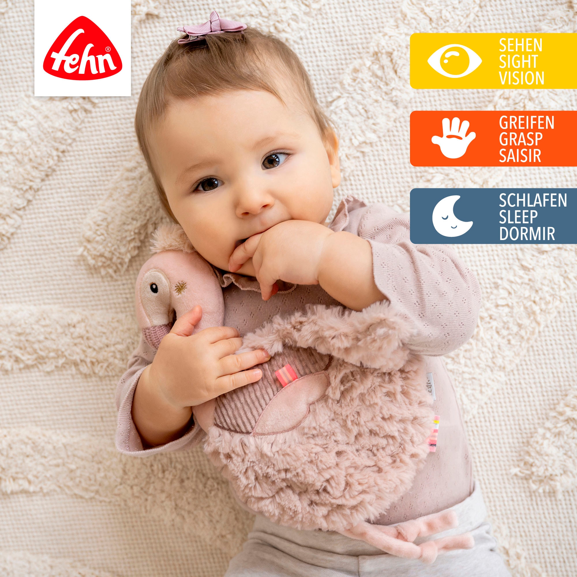 Fehn Kuscheltuch »Lazy, Crazy & Pink, Schmusetuch Flamingo«