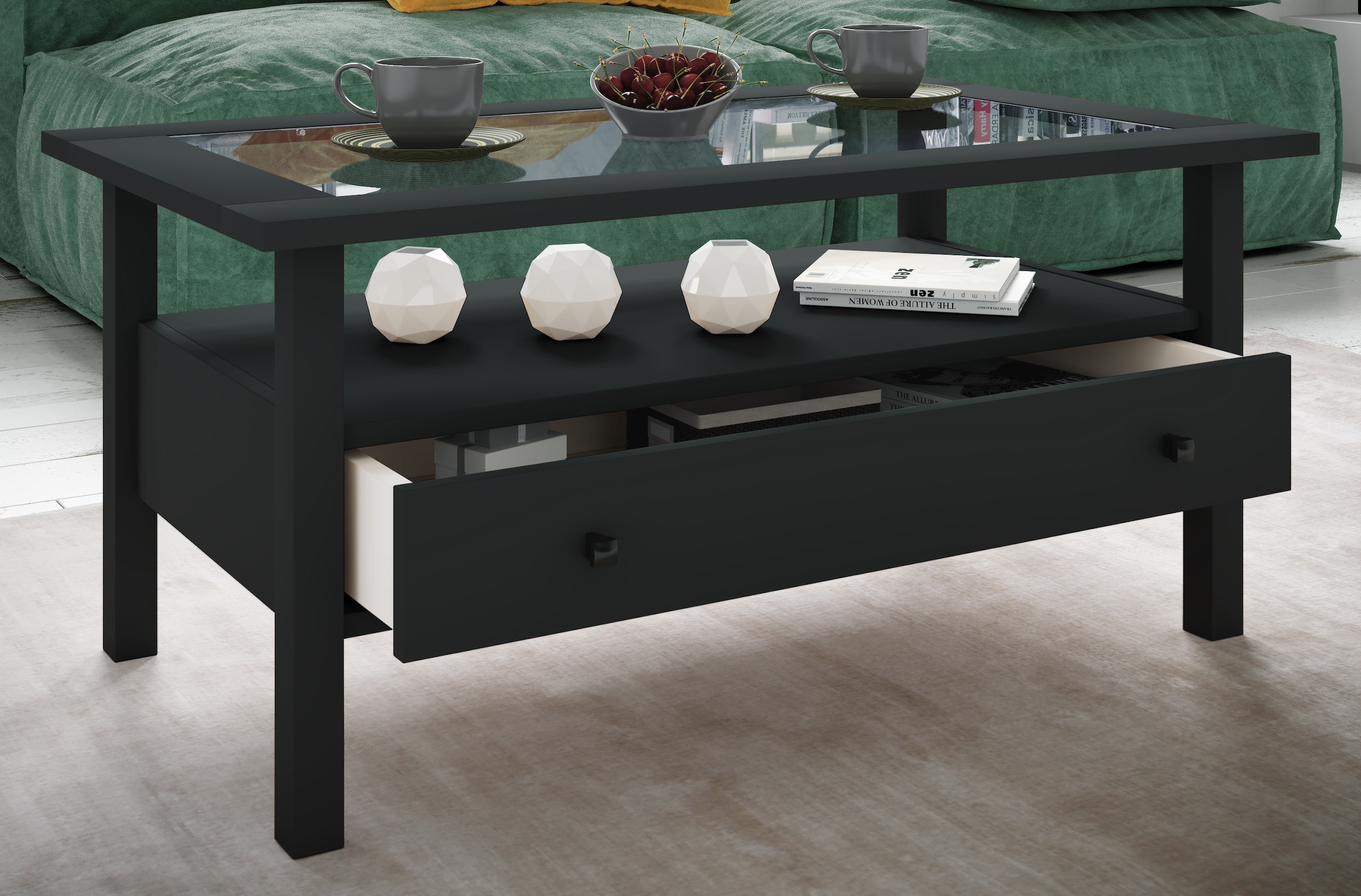 VCM Beistelltisch »Holz Sofatisch Couchtisch Schublade Lingis L«