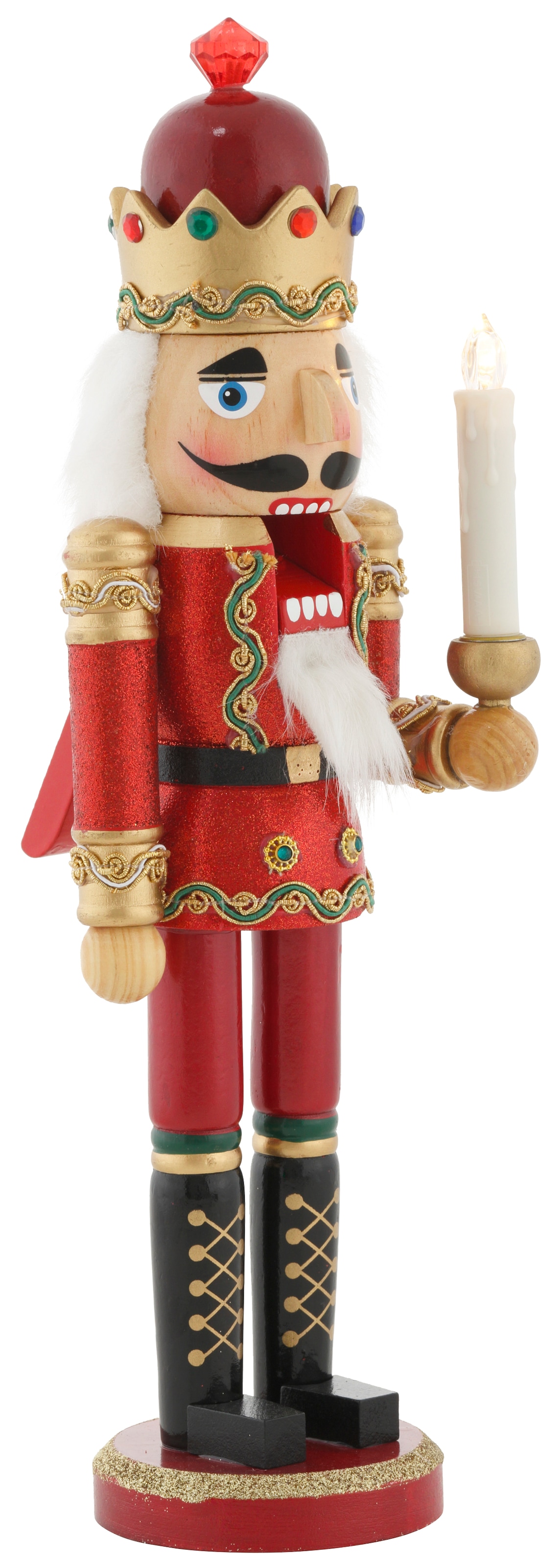 my home Weihnachtsfigur »Nussknacker«, Weihnachtsdeko, Höhe ca. 38 cm, inklusive Fernbedienung